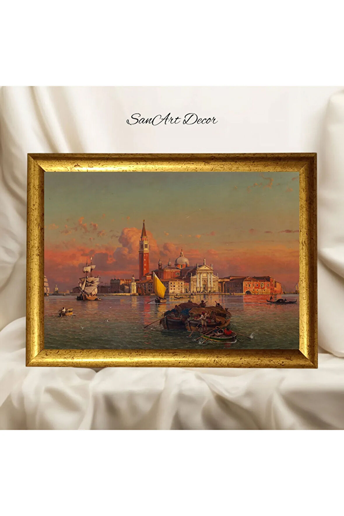 Çerçeveli Vintage Tablo, Yağlı Boya Tablosu, Çerçeveli Tablo, Sanatsal Dekor, Manzara Tablosu