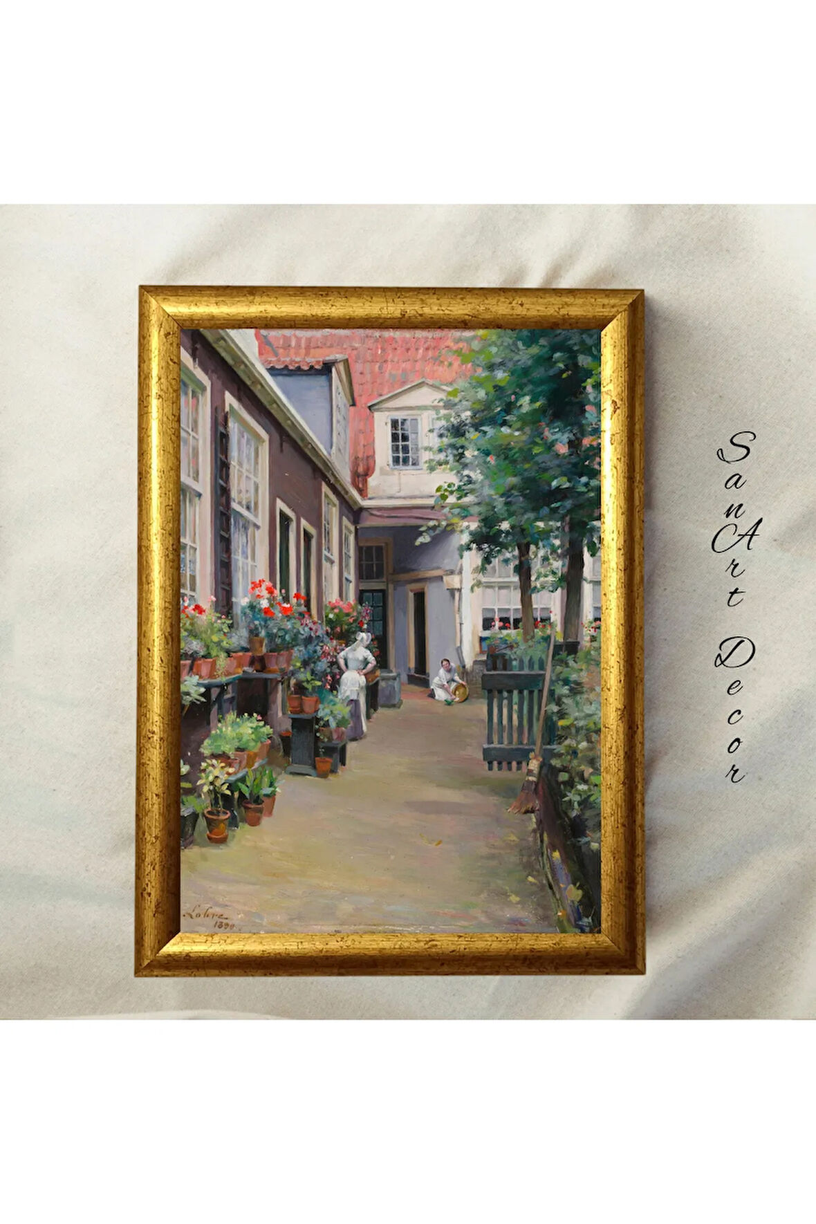 Çerçeveli Vintage Tablo, Yağlı Boya Tablosu, Çerçeveli Tablo, Sanatsal Dekor, Manzara Tablosu