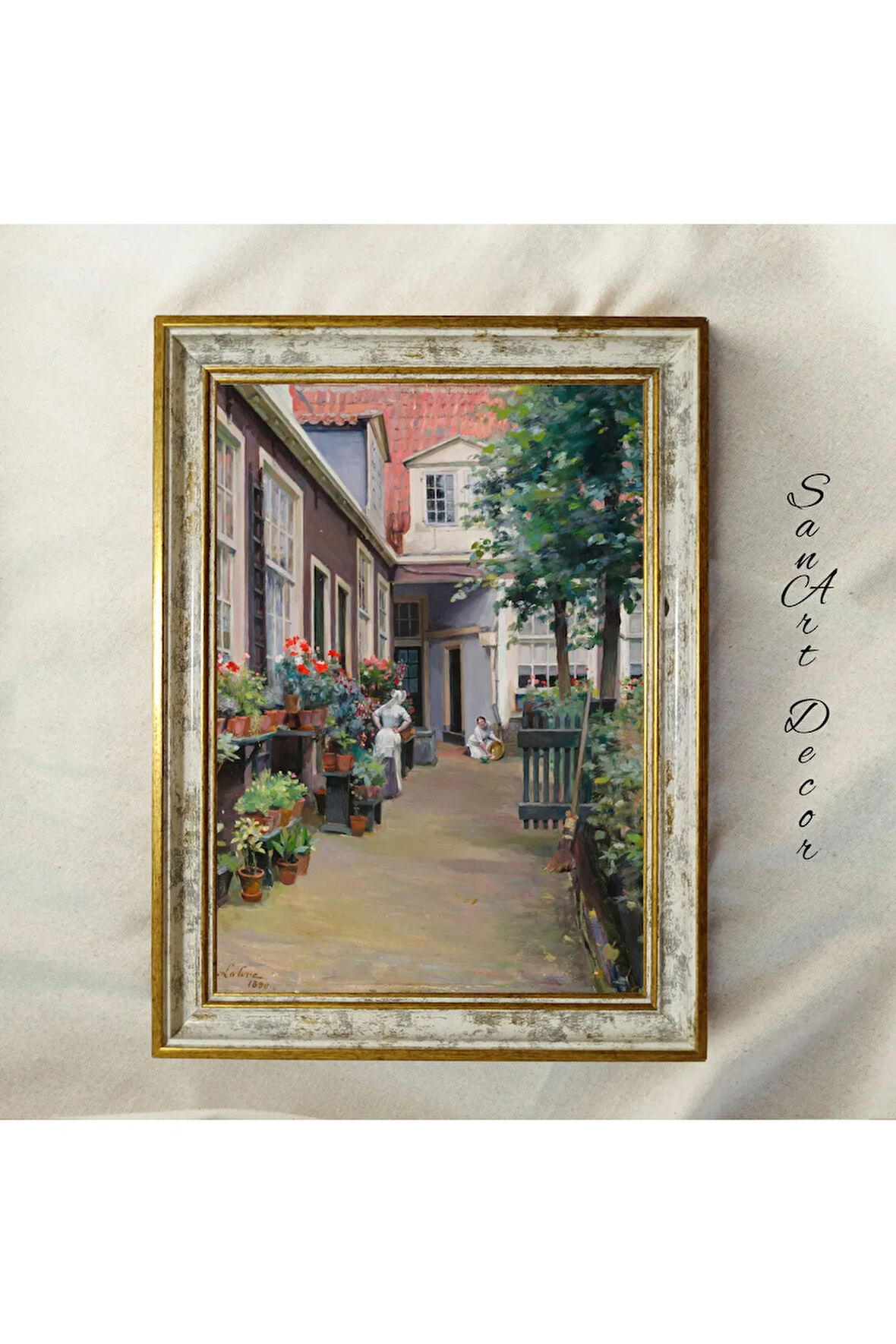 Çerçeveli Vintage Tablo, Yağlı Boya Tablosu, Çerçeveli Tablo, Sanatsal Dekor, Manzara Tablosu