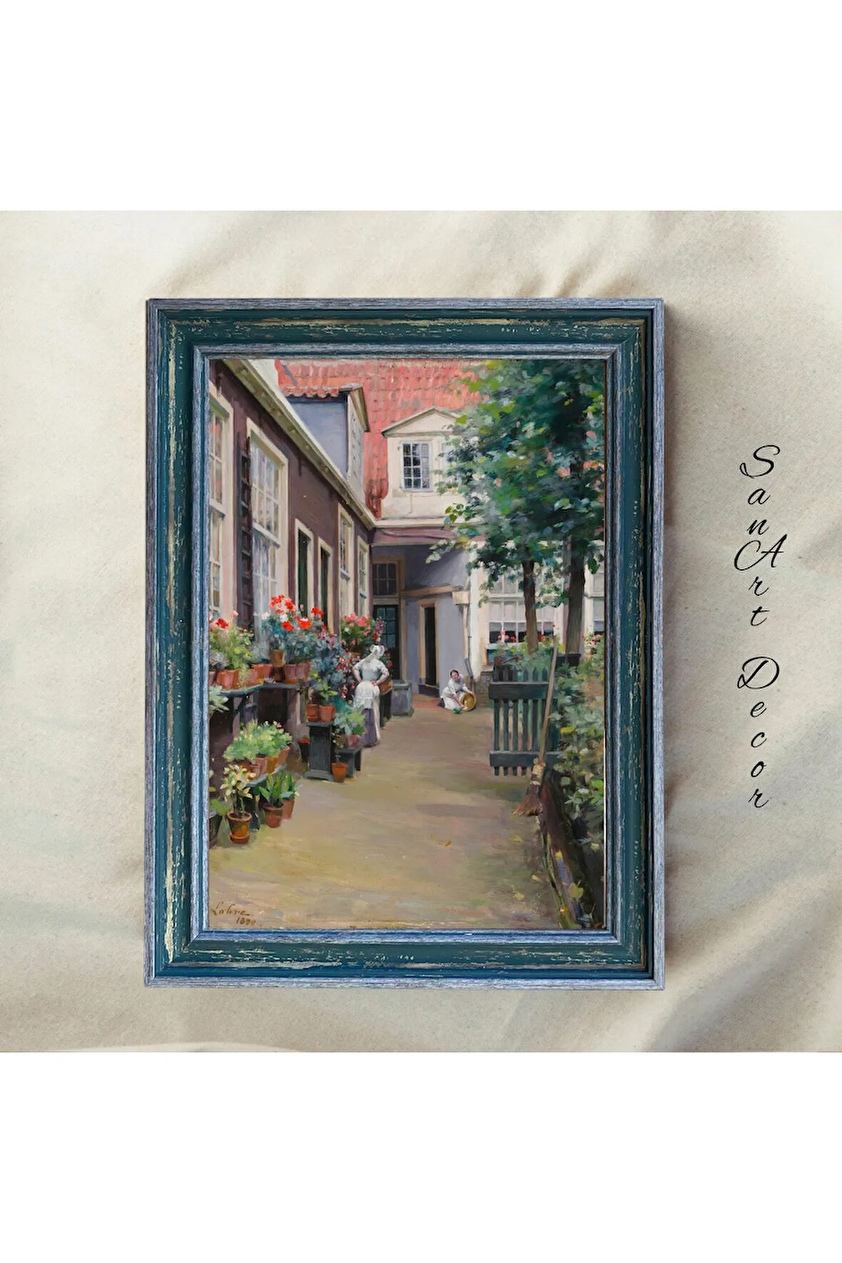 Çerçeveli Vintage Tablo, Yağlı Boya Tablosu, Çerçeveli Tablo, Sanatsal Dekor, Manzara Tablosu