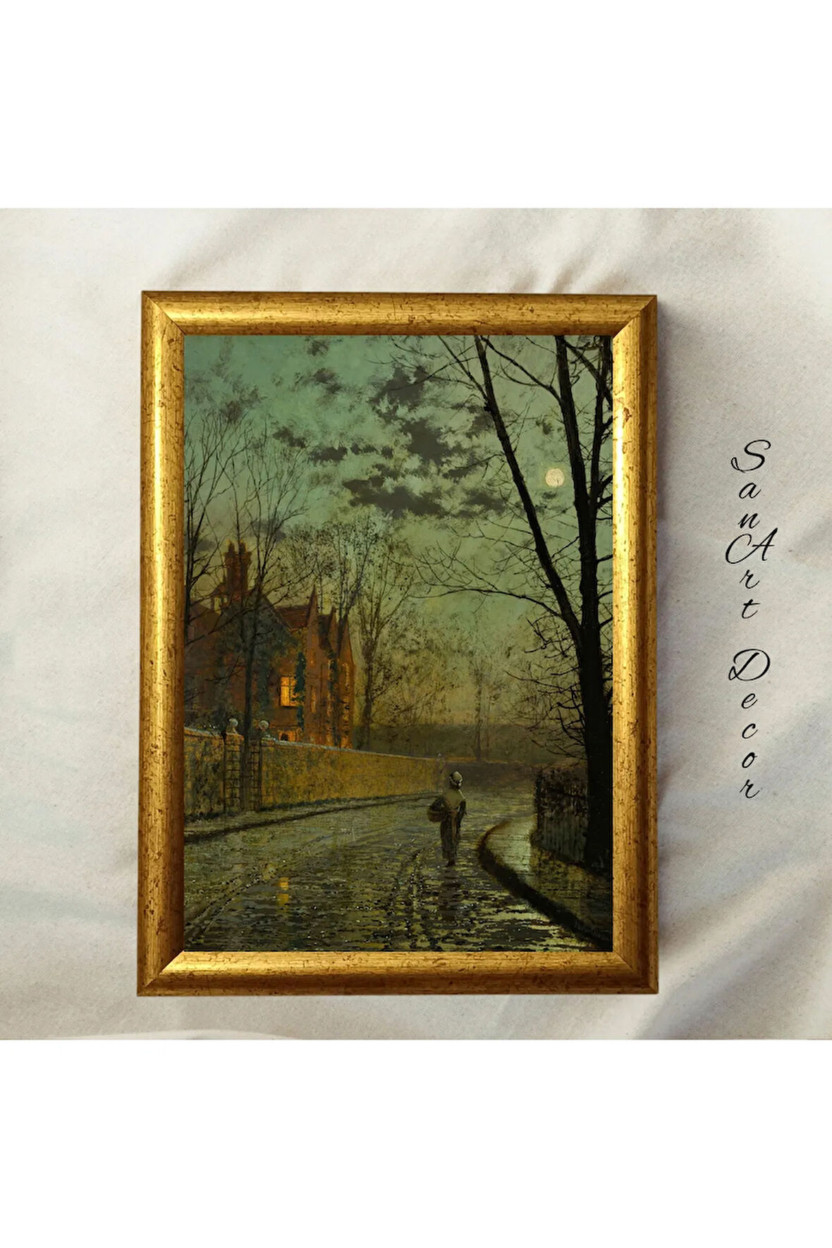 Çerçeveli Vintage Tablo, Yağlı Boya Tablosu, Çerçeveli Tablo, Sanatsal Dekor, Manzara Tablosu