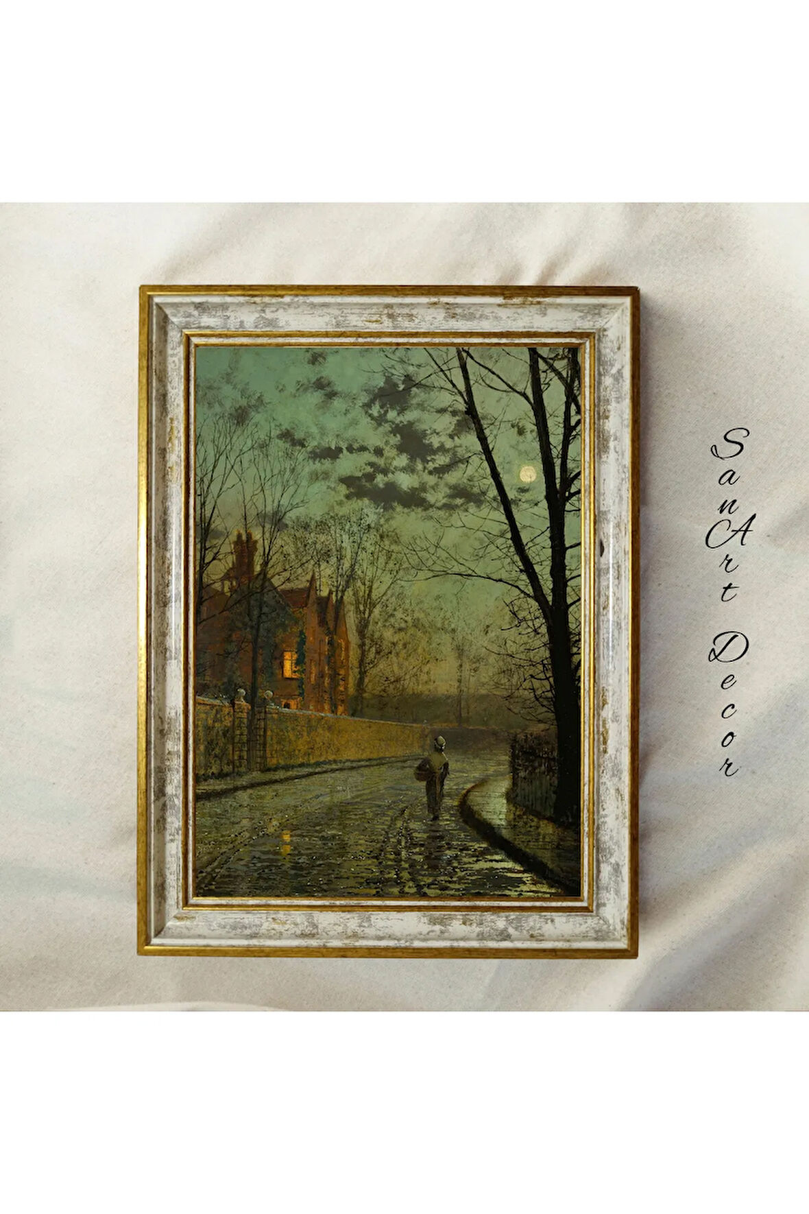 Çerçeveli Vintage Tablo, Yağlı Boya Tablosu, Çerçeveli Tablo, Sanatsal Dekor, Manzara Tablosu