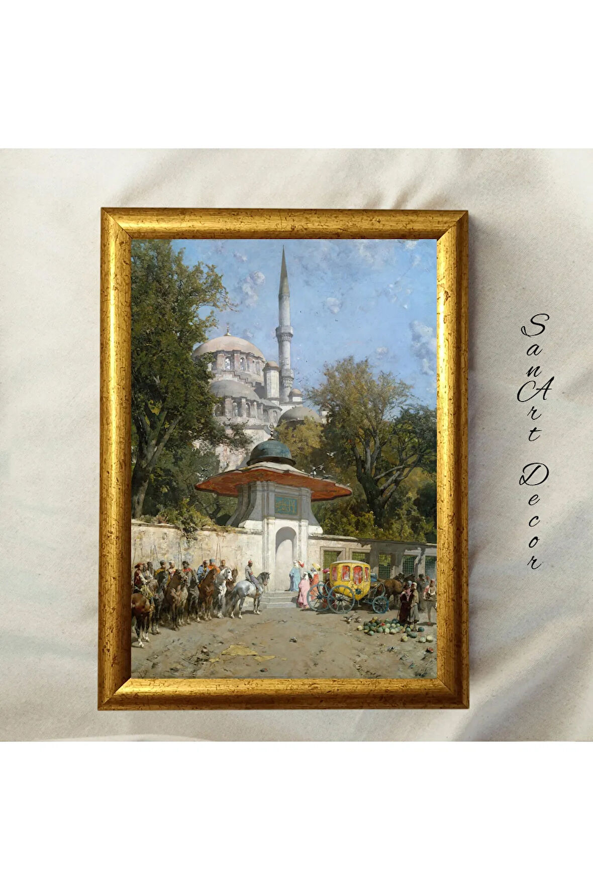 Çerçeveli Vintage Tablo, Yağlı Boya Tablosu, Çerçeveli Tablo, Sanatsal Dekor, Manzara Tablosu