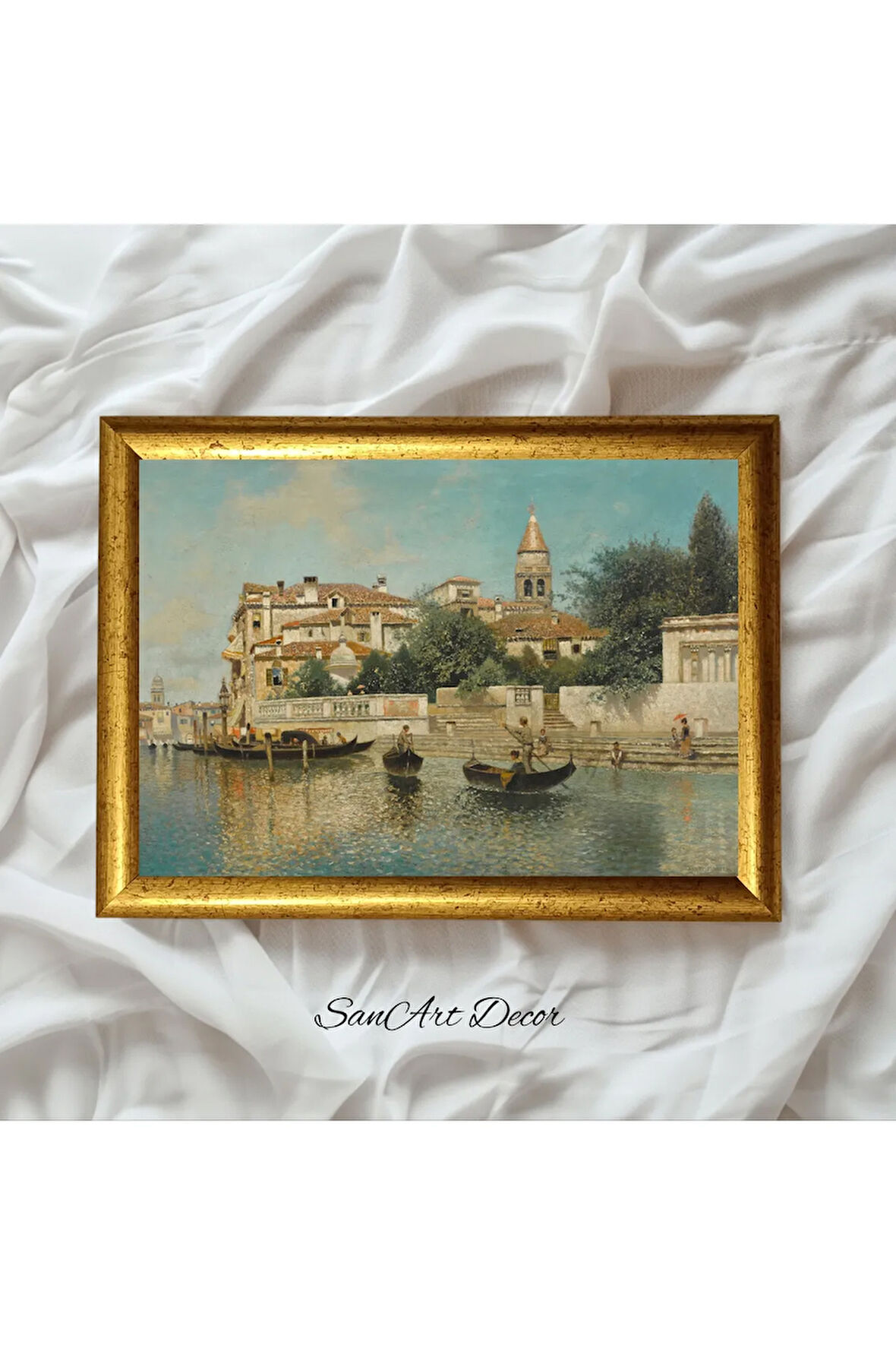 Vintage Tablo, Çerçeveli Yağlı Boya Tablosu, Çerçeveli Tablo, Sanatsal Dekor, Manzara Tablosu