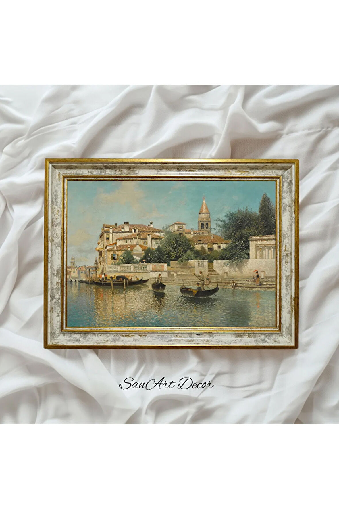 Vintage Tablo, Çerçeveli Yağlı Boya Tablosu, Çerçeveli Tablo, Sanatsal Dekor, Manzara Tablosu
