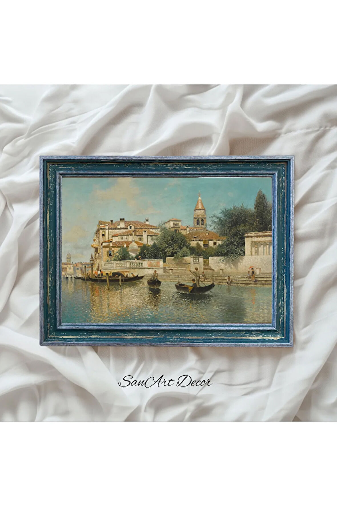 Vintage Tablo, Çerçeveli Yağlı Boya Tablosu, Çerçeveli Tablo, Sanatsal Dekor, Manzara Tablosu