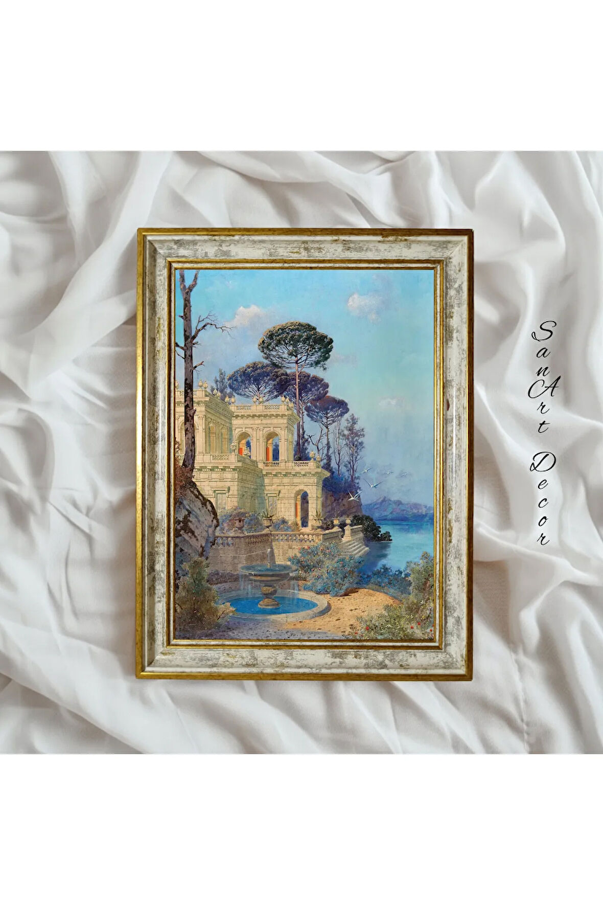 Çerçeveli Vintage Tablo, Yağlı Boya Tablosu, Çerçeveli Tablo, Sanatsal Dekor, Manzara Tablosu