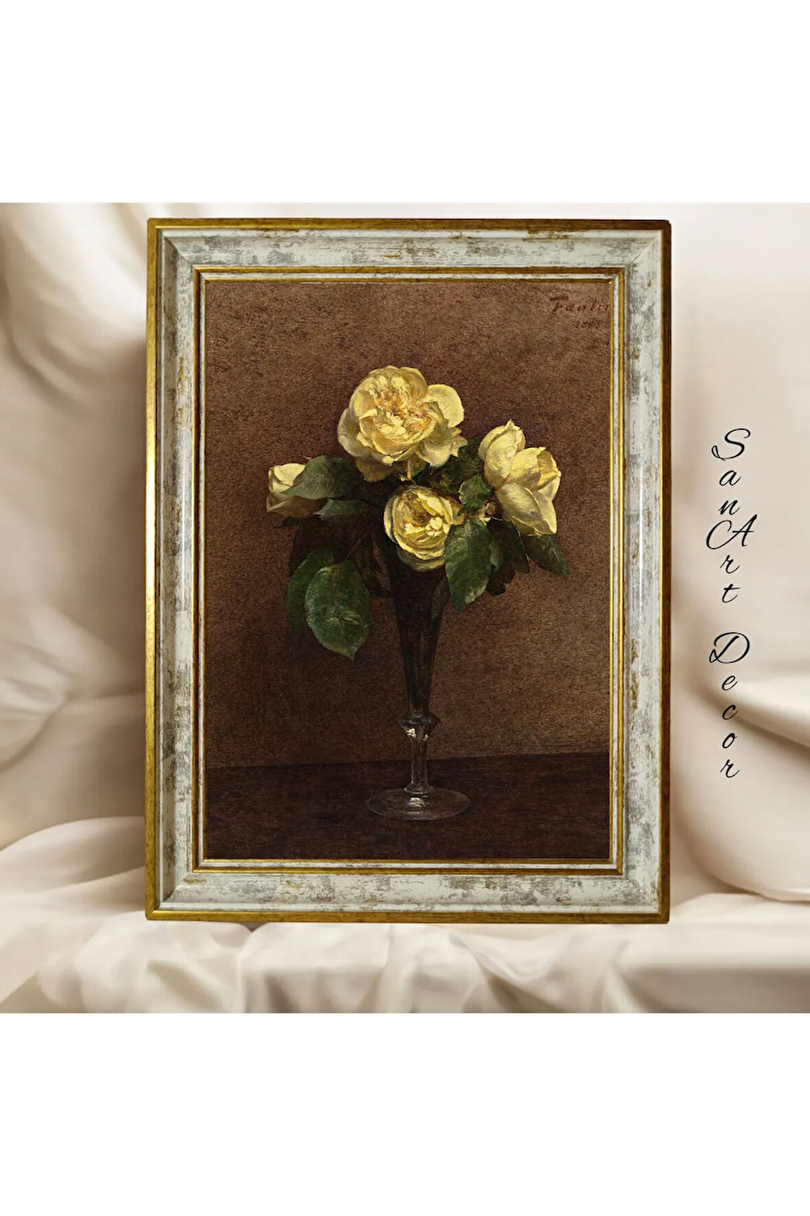 Çerçeveli Vintage Tablo, Yağlı Boya Tablosu, Çerçeveli Tablo, Sanatsal Dekor, Tablo, Retro Tablo