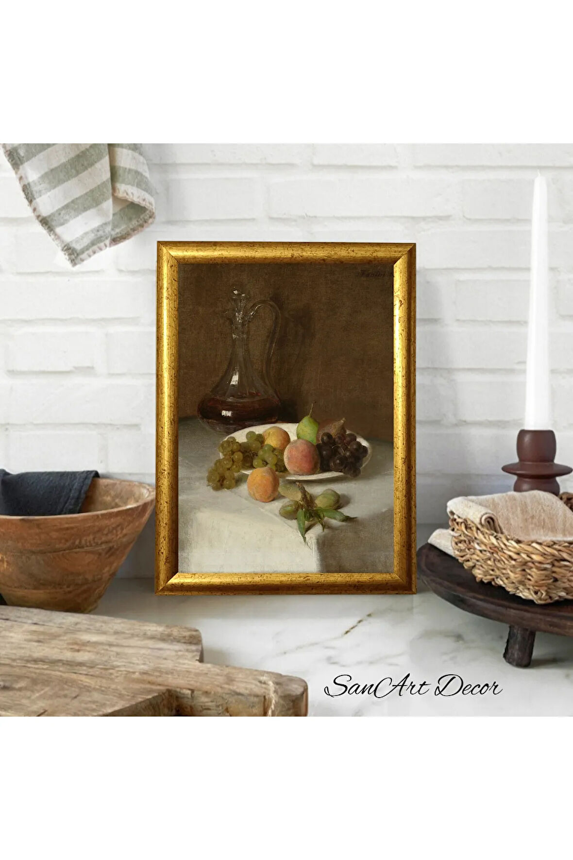 Çerçeveli Vintage Tablo, Yağlı Boya Tablosu, Çerçeveli Tablo, Sanatsal Dekor, Tablo, Retro Tablo