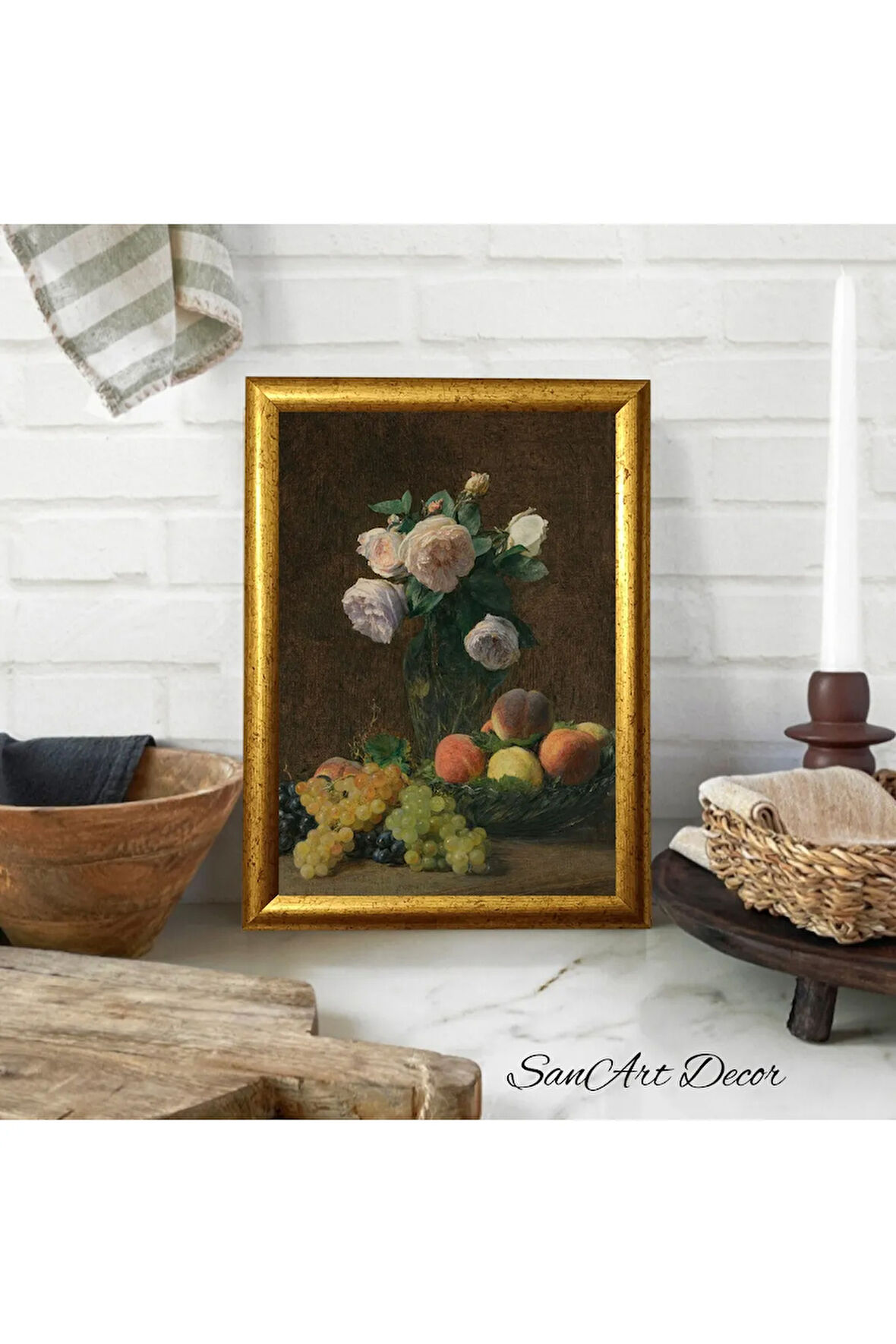 Çerçeveli Vintage Tablo, Yağlı Boya Tablosu, Çerçeveli Tablo, Sanatsal Dekor, Tablo, Retro Tablo
