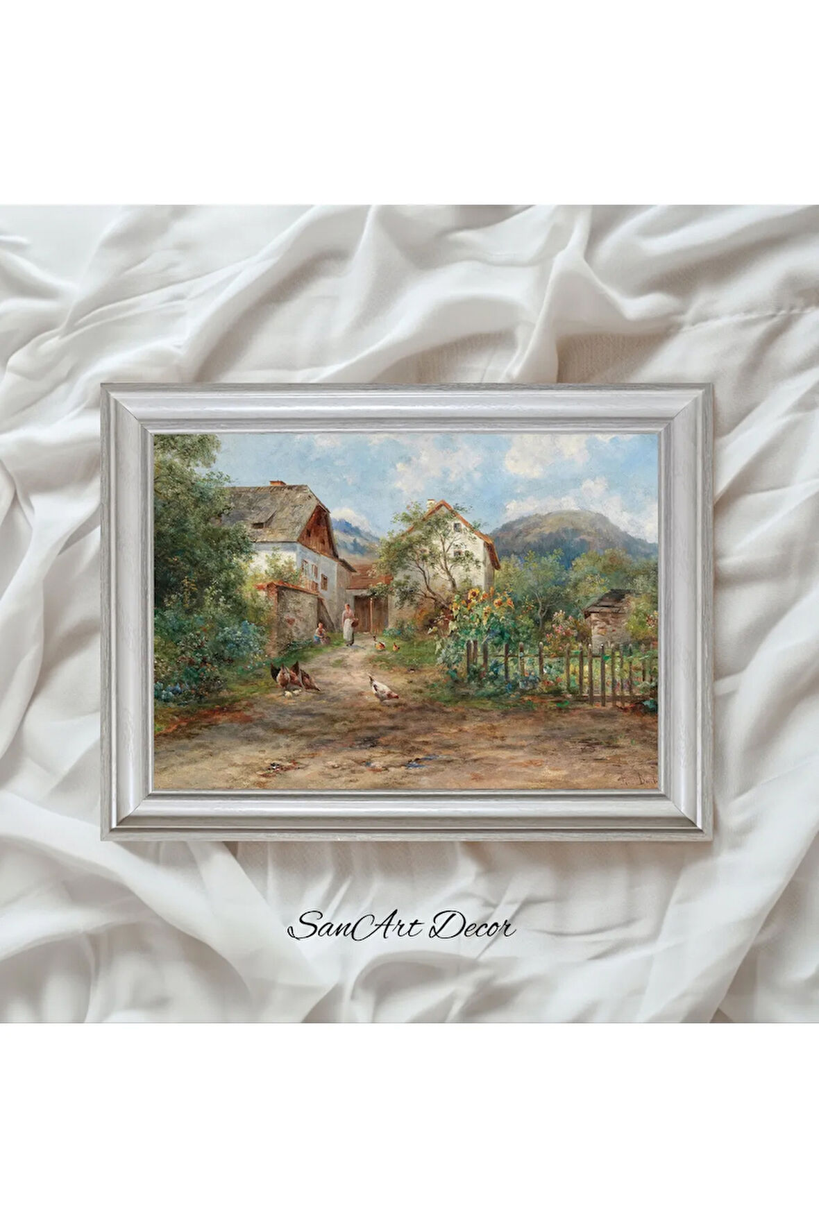 Çerçeveli Vintage Tablo, Yağlı Boya Tablosu, Çerçeveli Tablo, Sanatsal Dekor, Tablo, Manzara Tablo