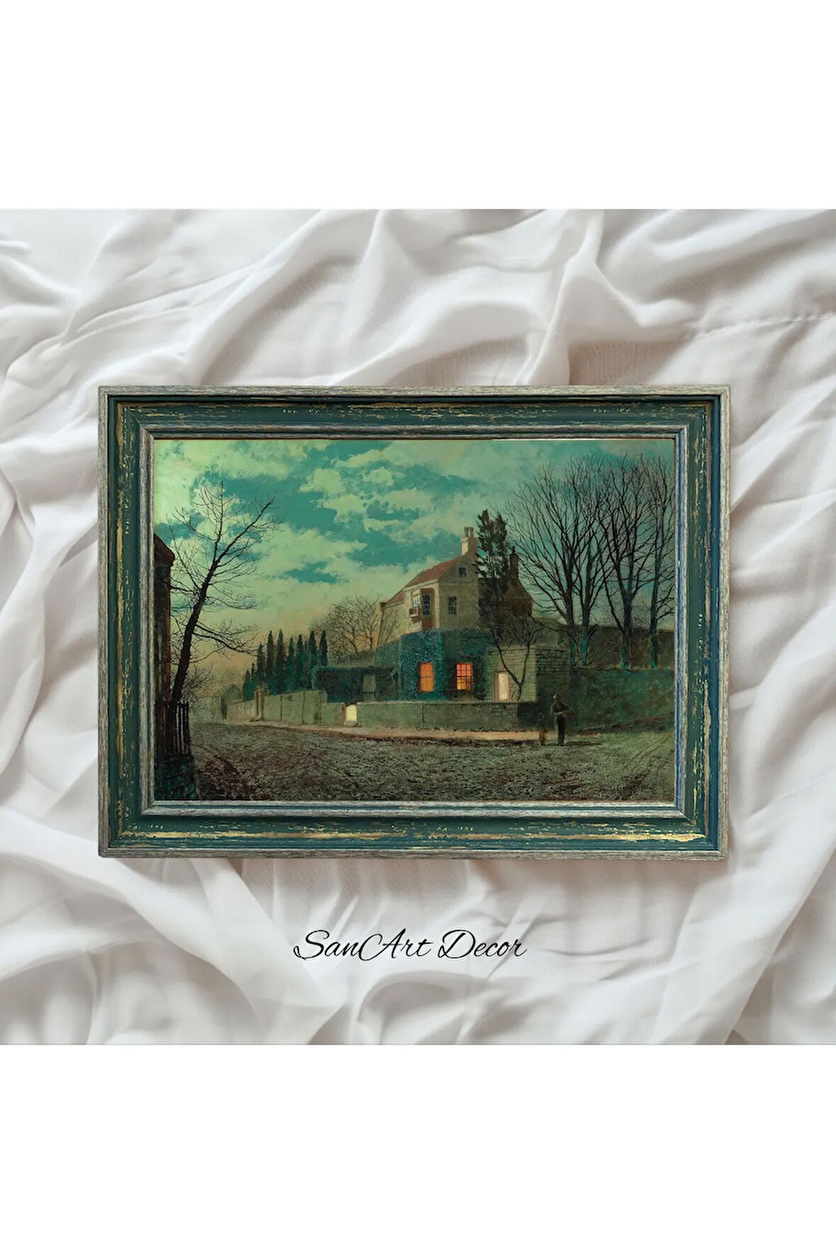 Çerçeveli Vintage Tablo, Yağlı Boya Tablosu, Çerçeveli Tablo, Sanatsal Dekor, Manzara Tablosu