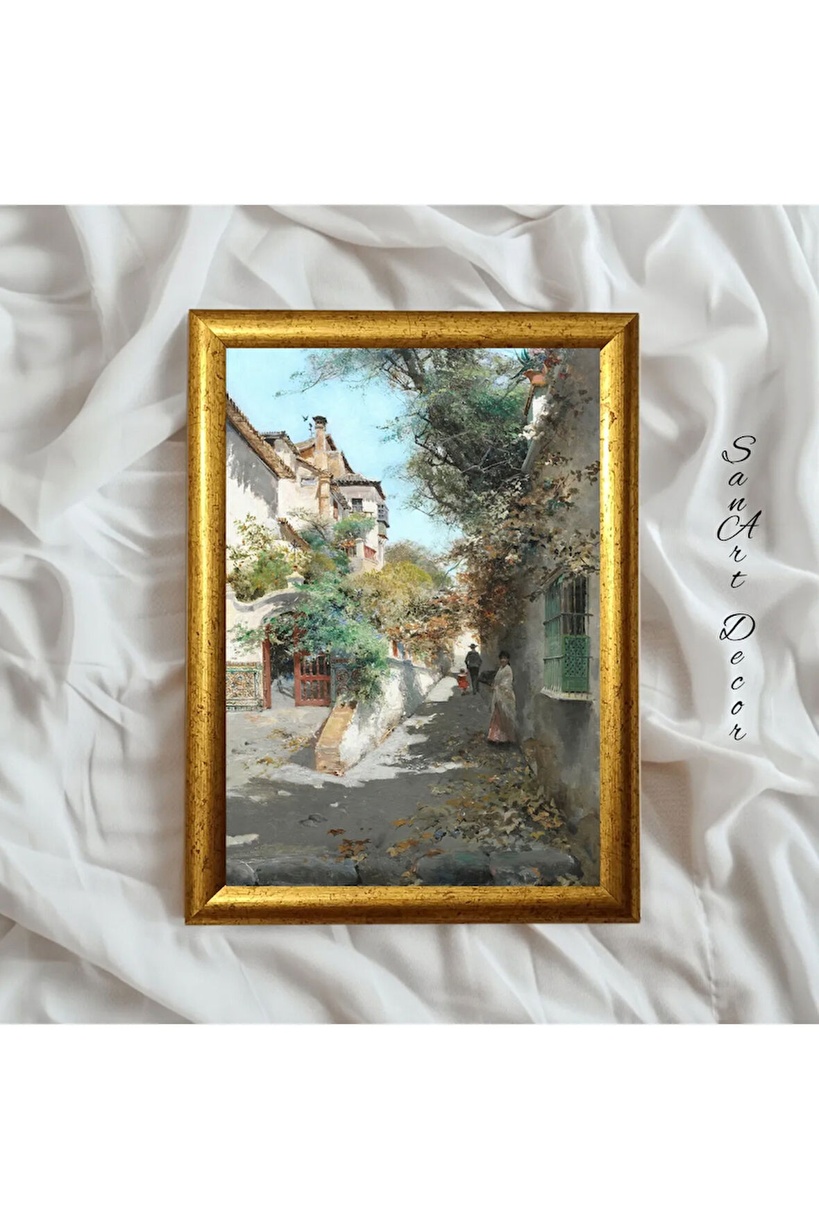 Çerçeveli Vintage Tablo, Yağlı Boya Tablosu, Çerçeveli Tablo, Sanatsal Dekor, Manzara Tablosu