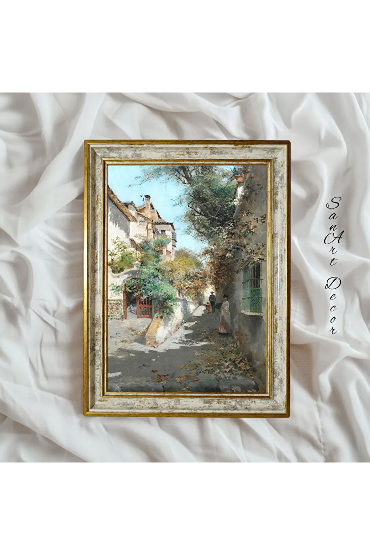 Çerçeveli Vintage Tablo, Yağlı Boya Tablosu, Çerçeveli Tablo, Sanatsal Dekor, Manzara Tablosu