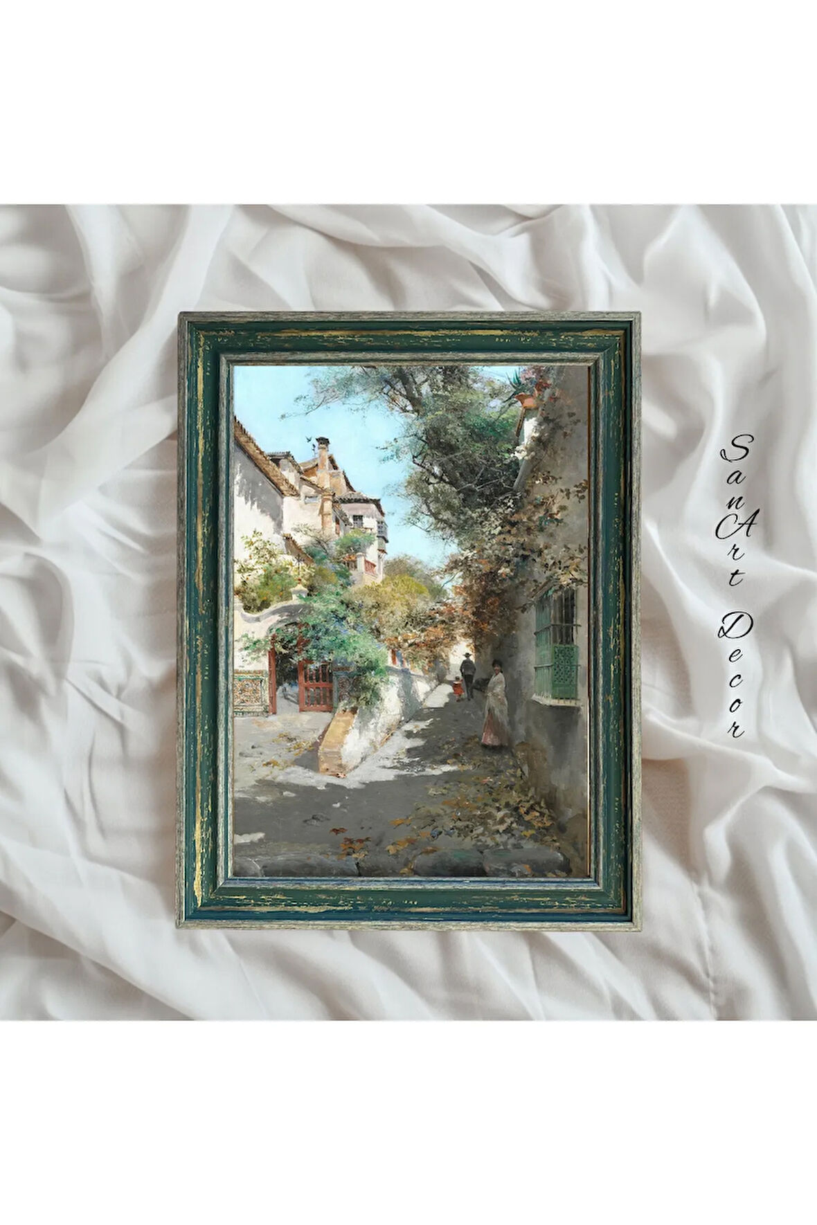 Çerçeveli Vintage Tablo, Yağlı Boya Tablosu, Çerçeveli Tablo, Sanatsal Dekor, Manzara Tablosu