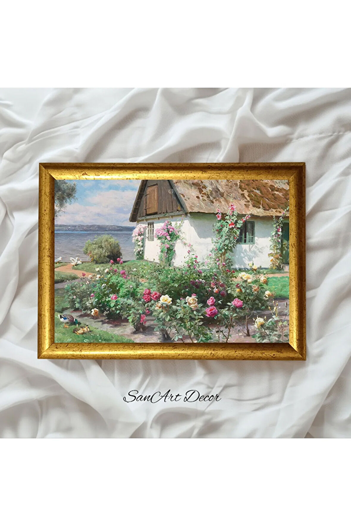 Çerçeveli Vintage Tablo, Yağlı Boya Tablosu, Çerçeveli Tablo, Sanatsal Dekor, Manzara Tablosu