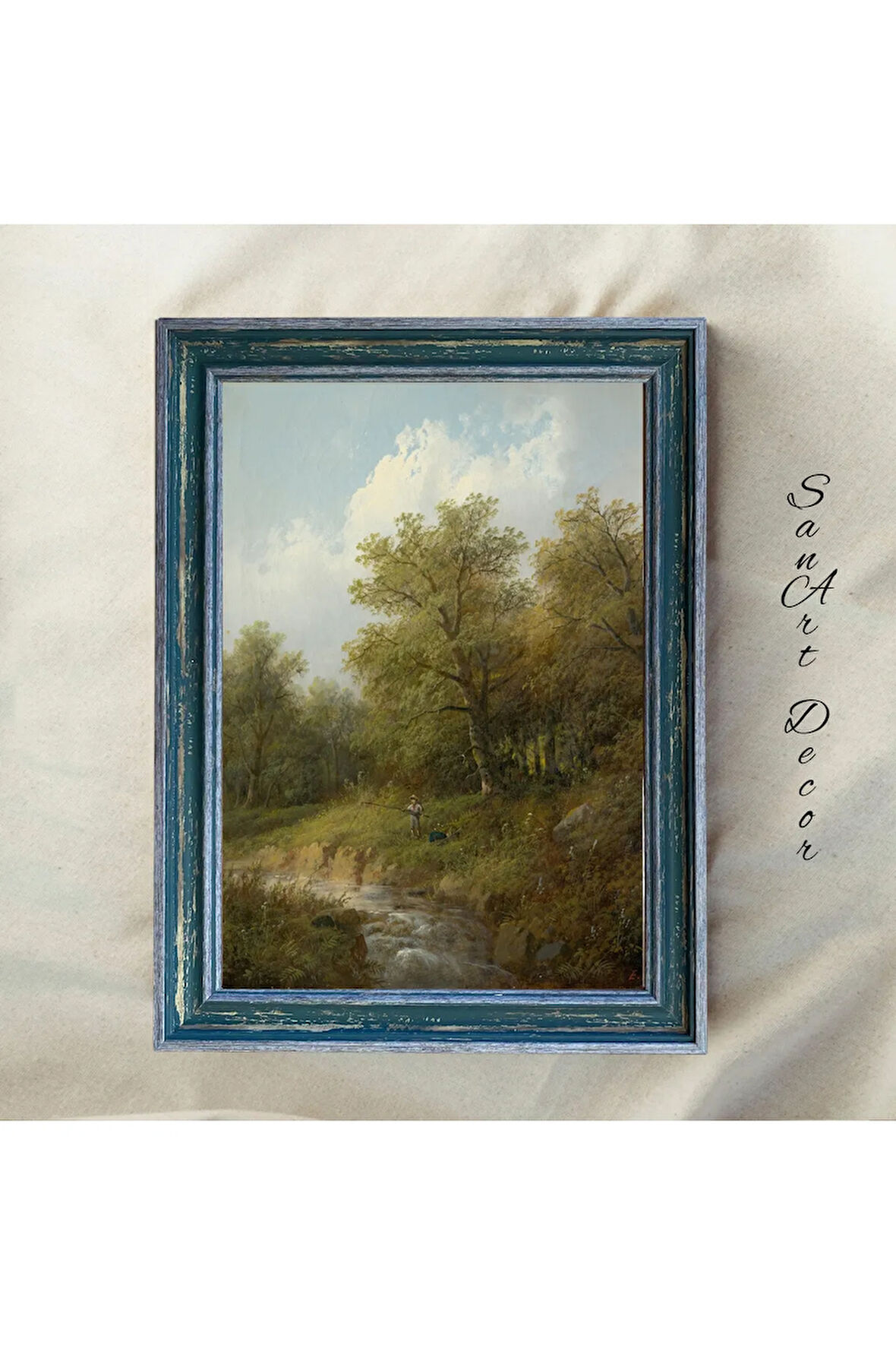 Çerçeveli Vintage Tablo, Yağlı Boya Tablosu, Çerçeveli Tablo, Sanatsal Dekor, Manzara Tablosu
