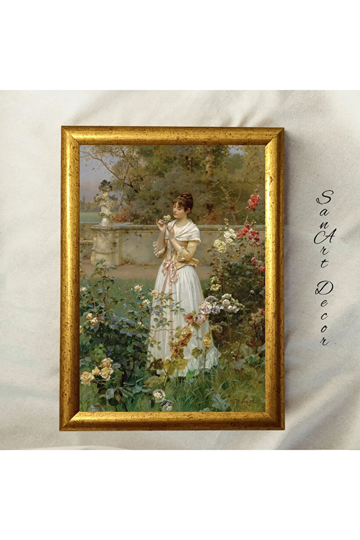 Çerçeveli Vintage Tablo, Yağlı Boya Tablosu, Çerçeveli Tablo, Sanatsal Dekor, Portre Tablosu