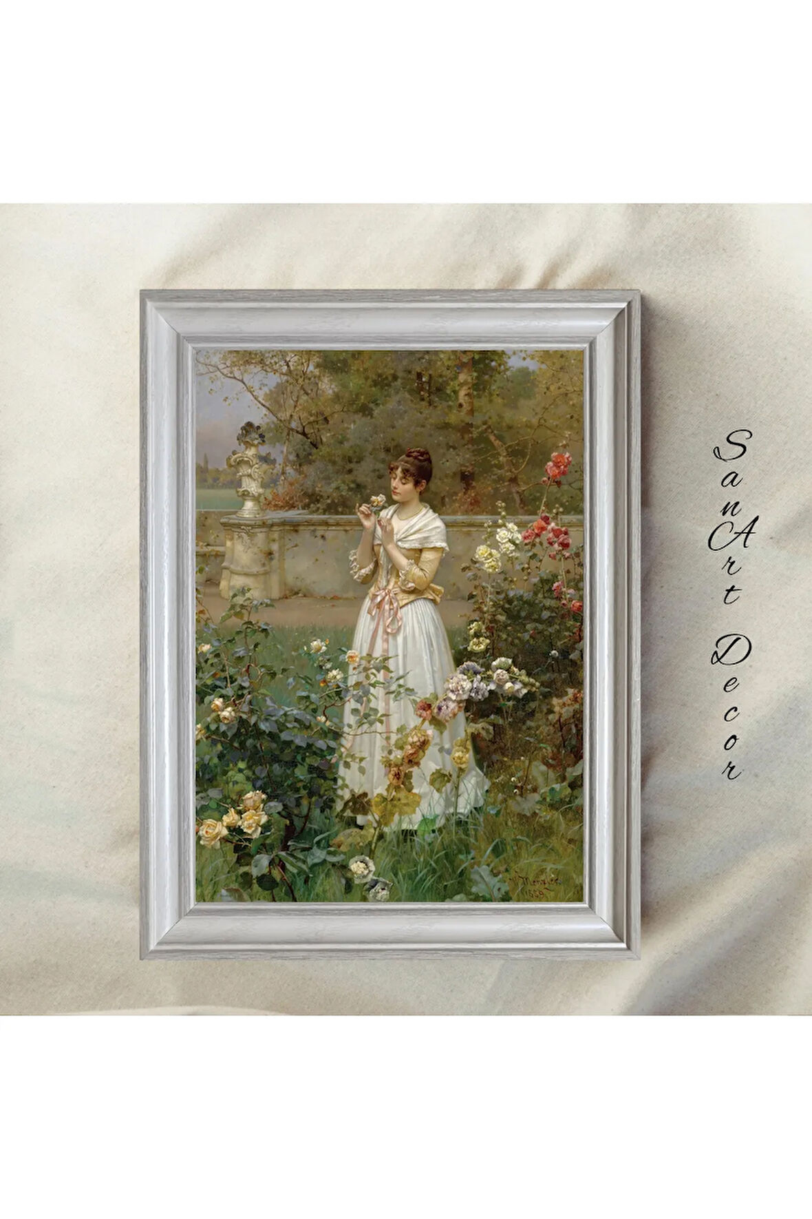 Çerçeveli Vintage Tablo, Yağlı Boya Tablosu, Çerçeveli Tablo, Sanatsal Dekor, Portre Tablosu
