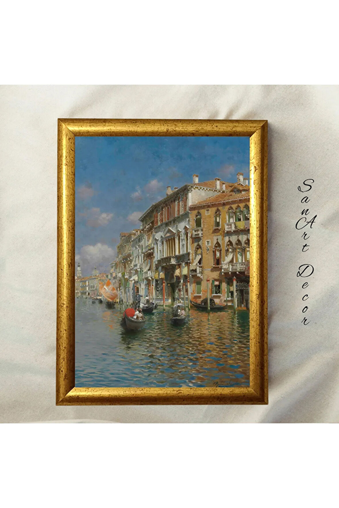 Çerçeveli Vintage Tablo, Yağlı Boya Tablosu, Çerçeveli Tablo, Sanatsal Dekor, Manzara Tablosu