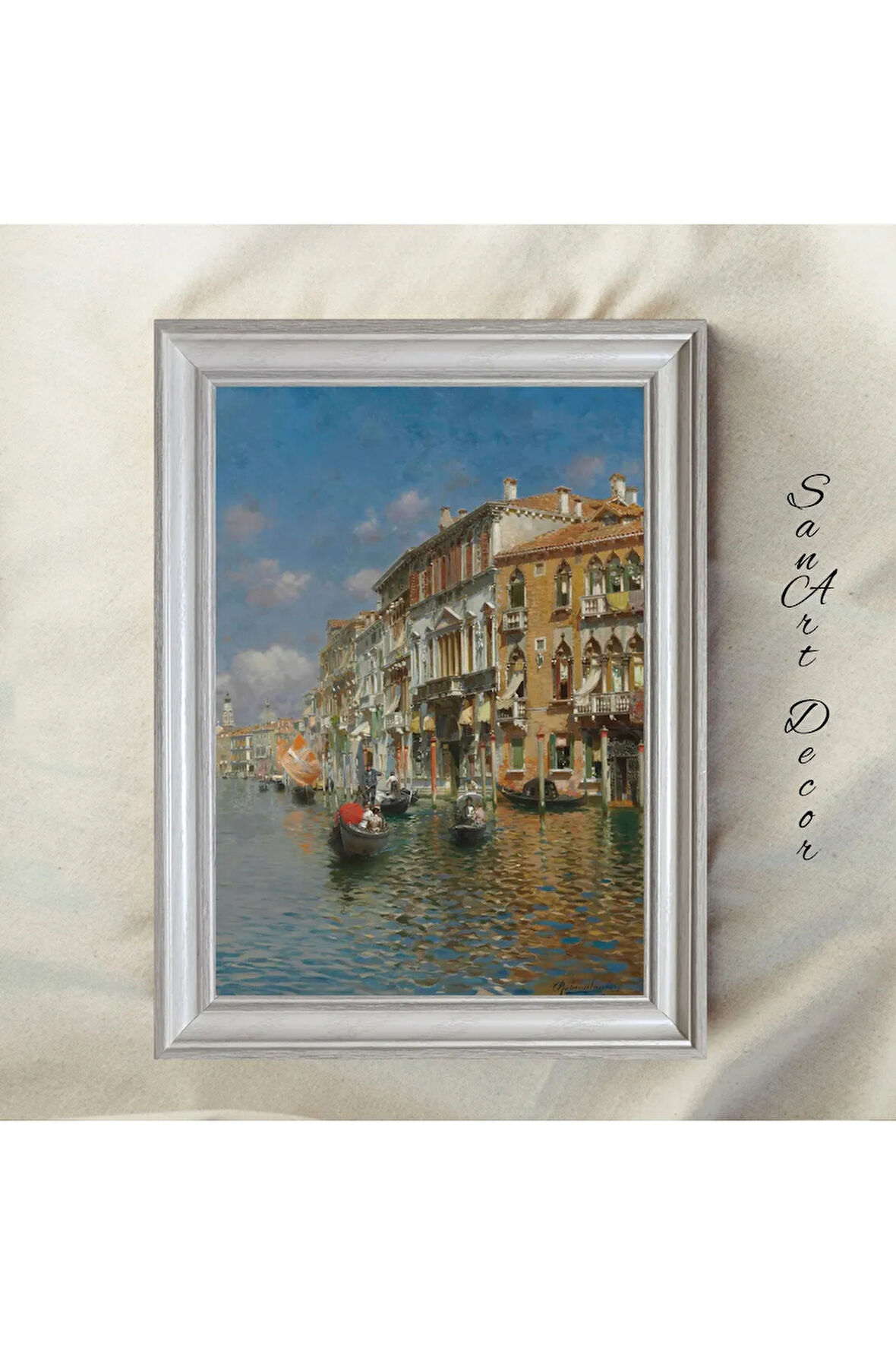 Çerçeveli Vintage Tablo, Yağlı Boya Tablosu, Çerçeveli Tablo, Sanatsal Dekor, Manzara Tablosu