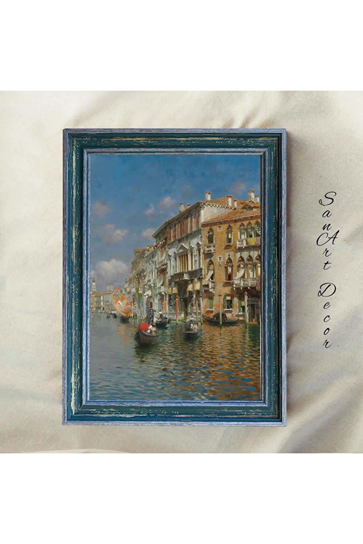 Çerçeveli Vintage Tablo, Yağlı Boya Tablosu, Çerçeveli Tablo, Sanatsal Dekor, Manzara Tablosu