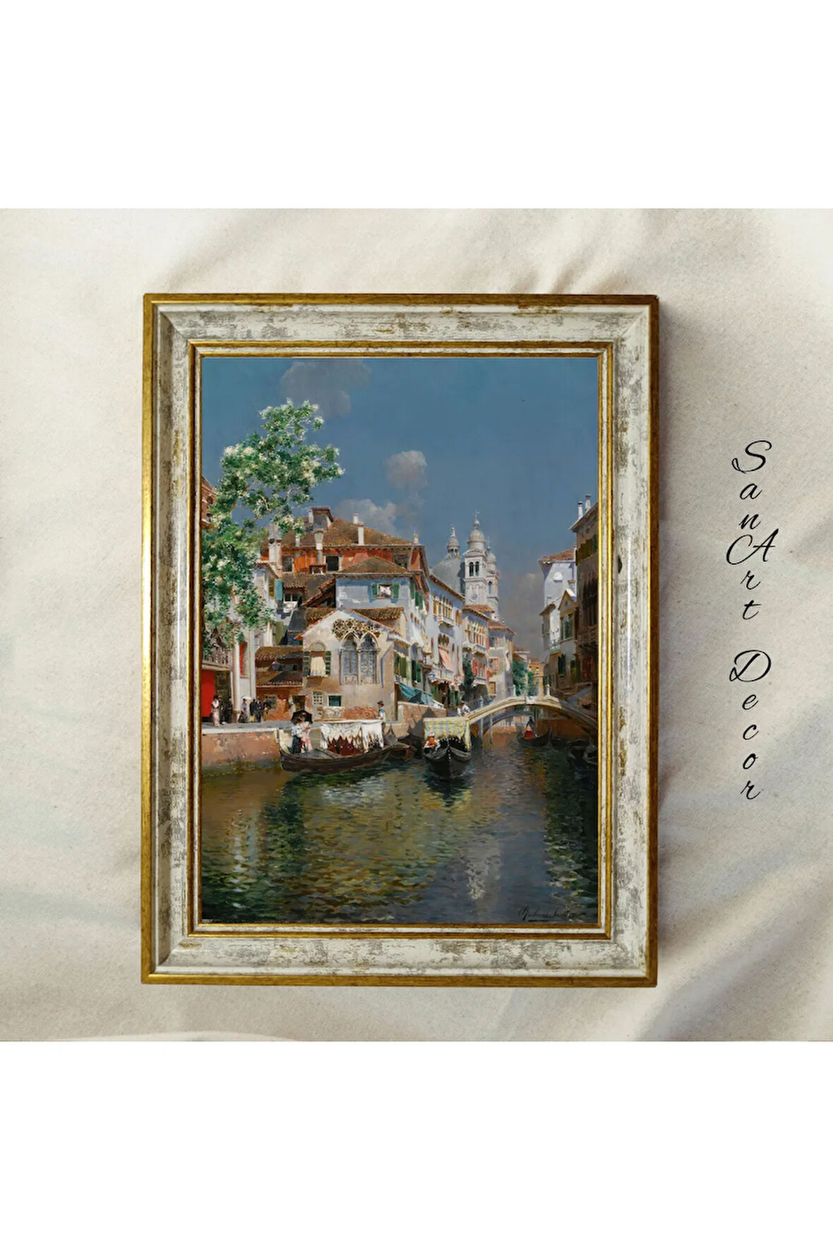 Çerçeveli Vintage Tablo, Yağlı Boya Tablosu, Çerçeveli Tablo, Sanatsal Dekor, Manzara Tablosu