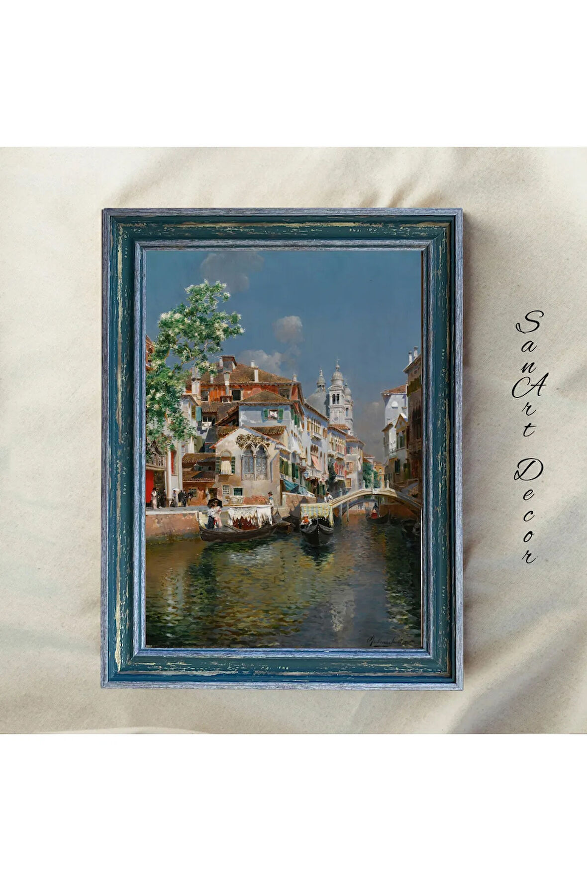 Çerçeveli Vintage Tablo, Yağlı Boya Tablosu, Çerçeveli Tablo, Sanatsal Dekor, Manzara Tablosu