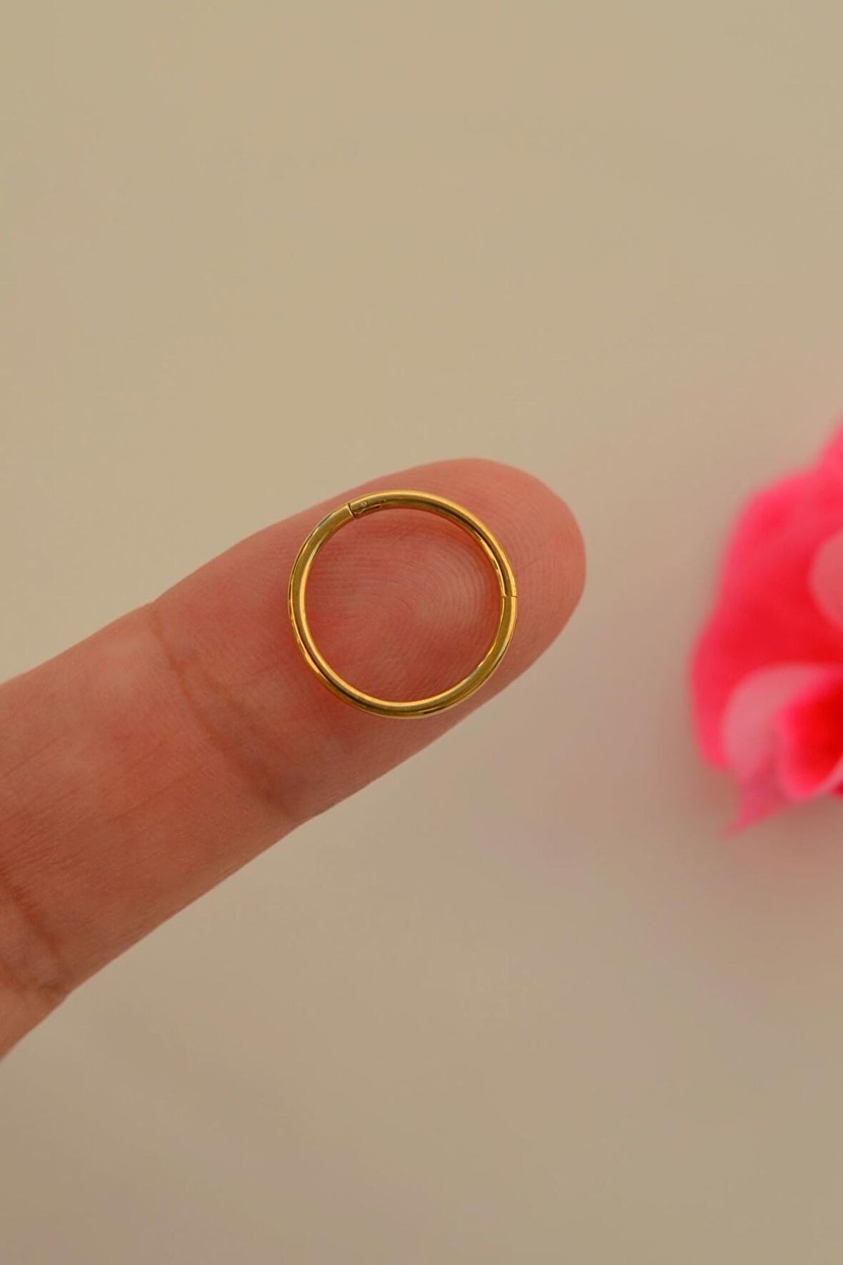 12 mm Gold  Çelik Piercing Helix Lob Conch