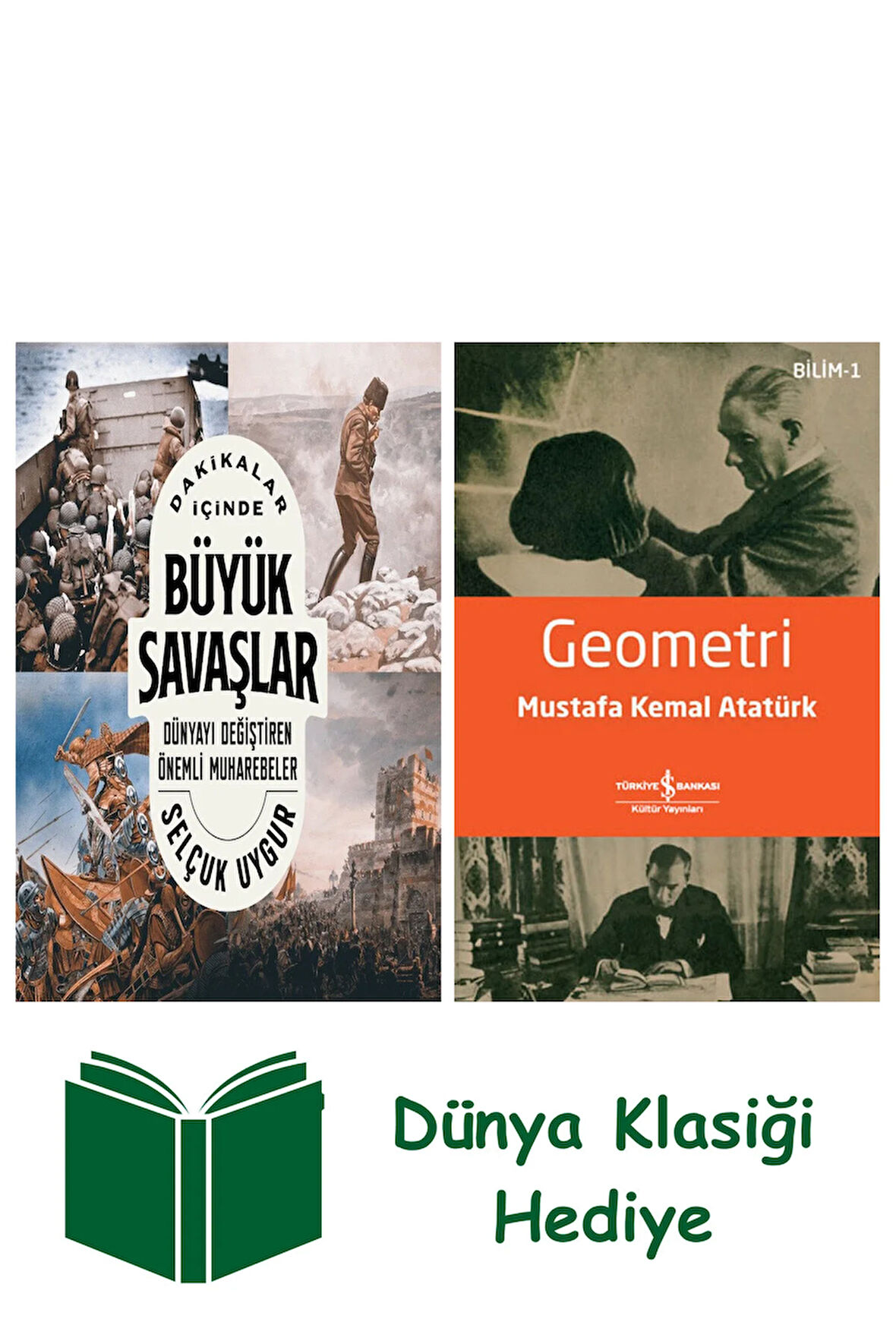Dakikalar İçinde Büyük Savaşlar + Geometri + Dünya Klasiği Hediye