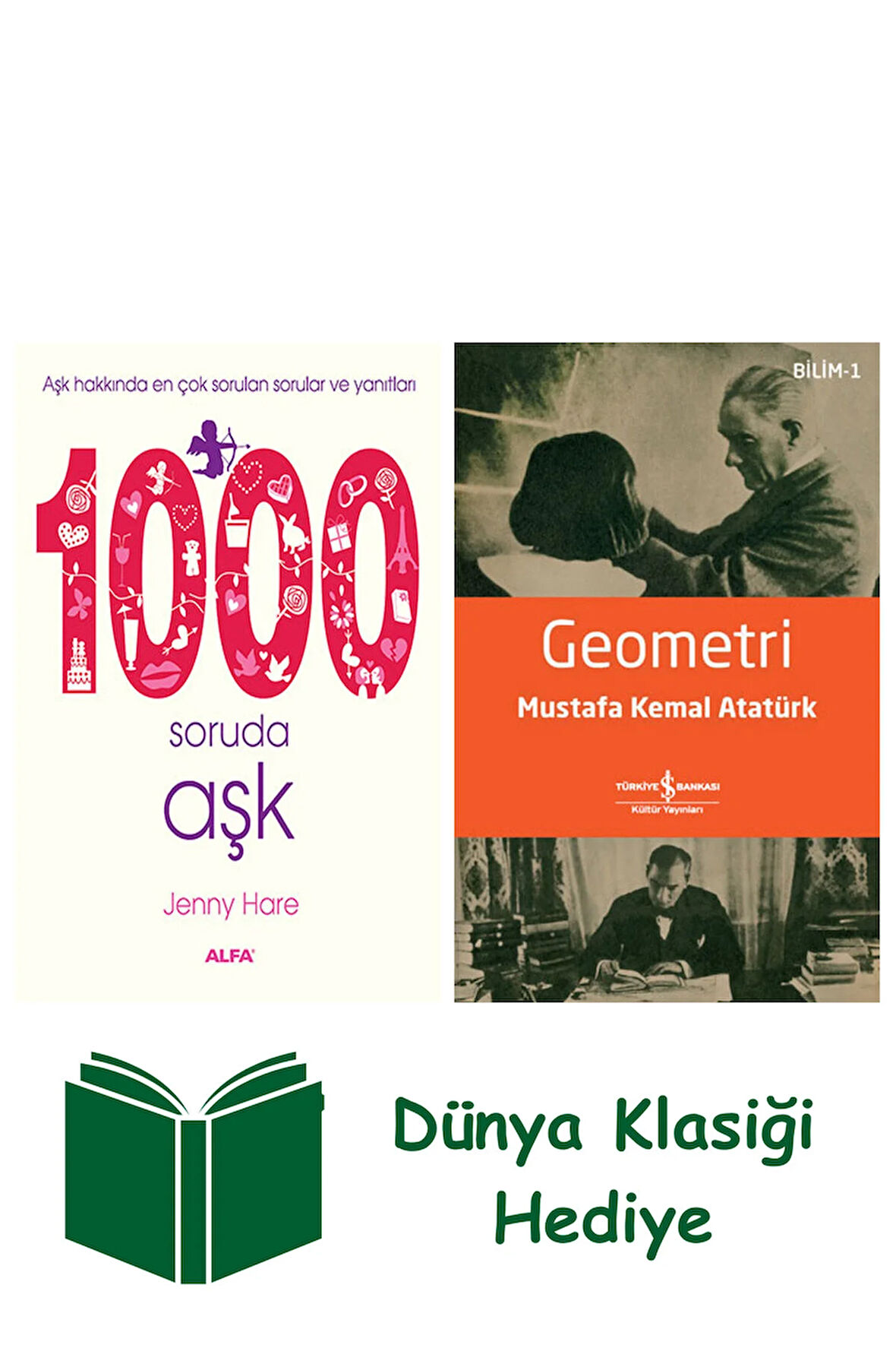 1000 Soruda Aşk + Geometri + Dünya Klasiği Hediye