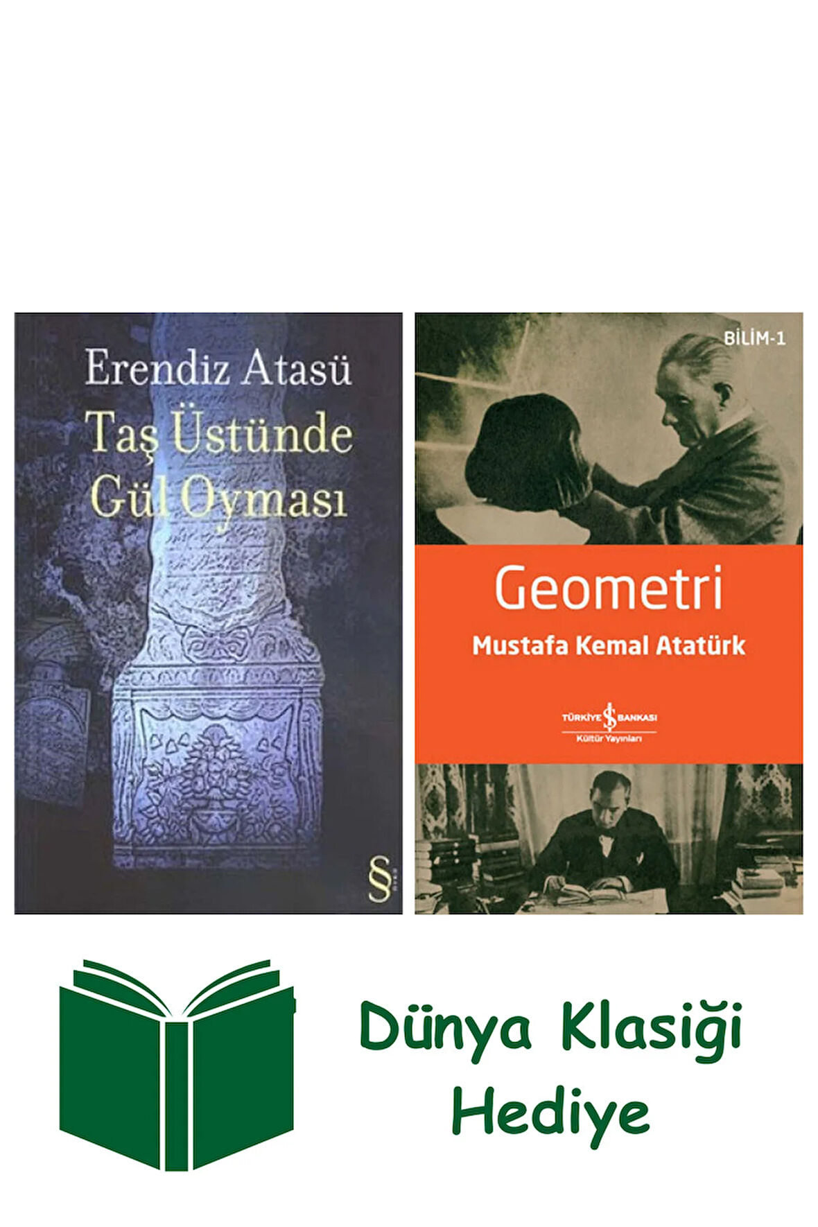 Taş Üstünde Gül Oyması + Geometri + Dünya Klasiği Hediye