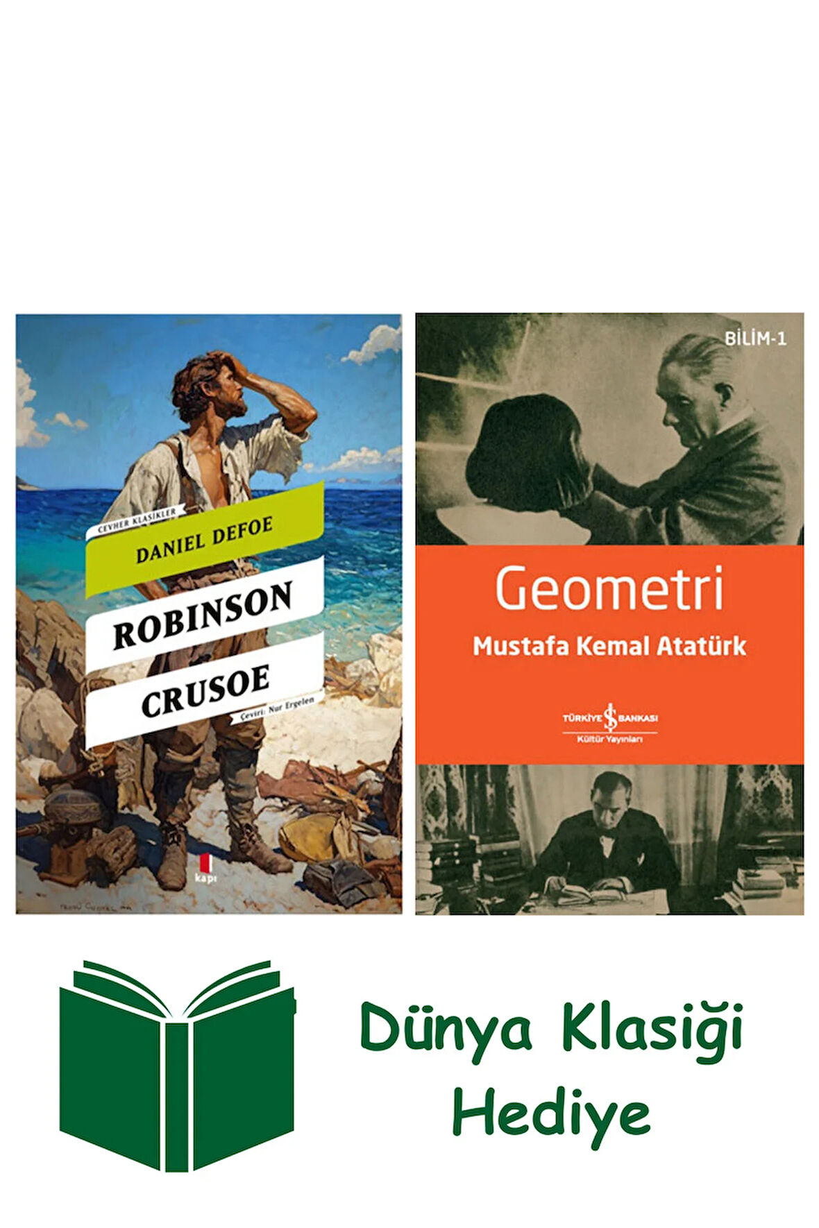 Robinson Crusoe + Geometri + Dünya Klasiği Hediye