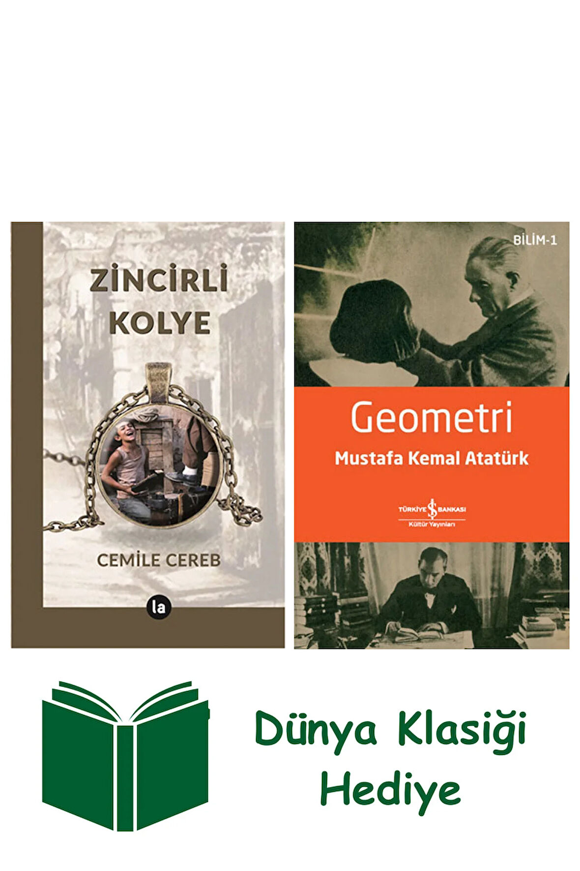 Zincirli Kolye + Geometri + Dünya Klasiği Hediye