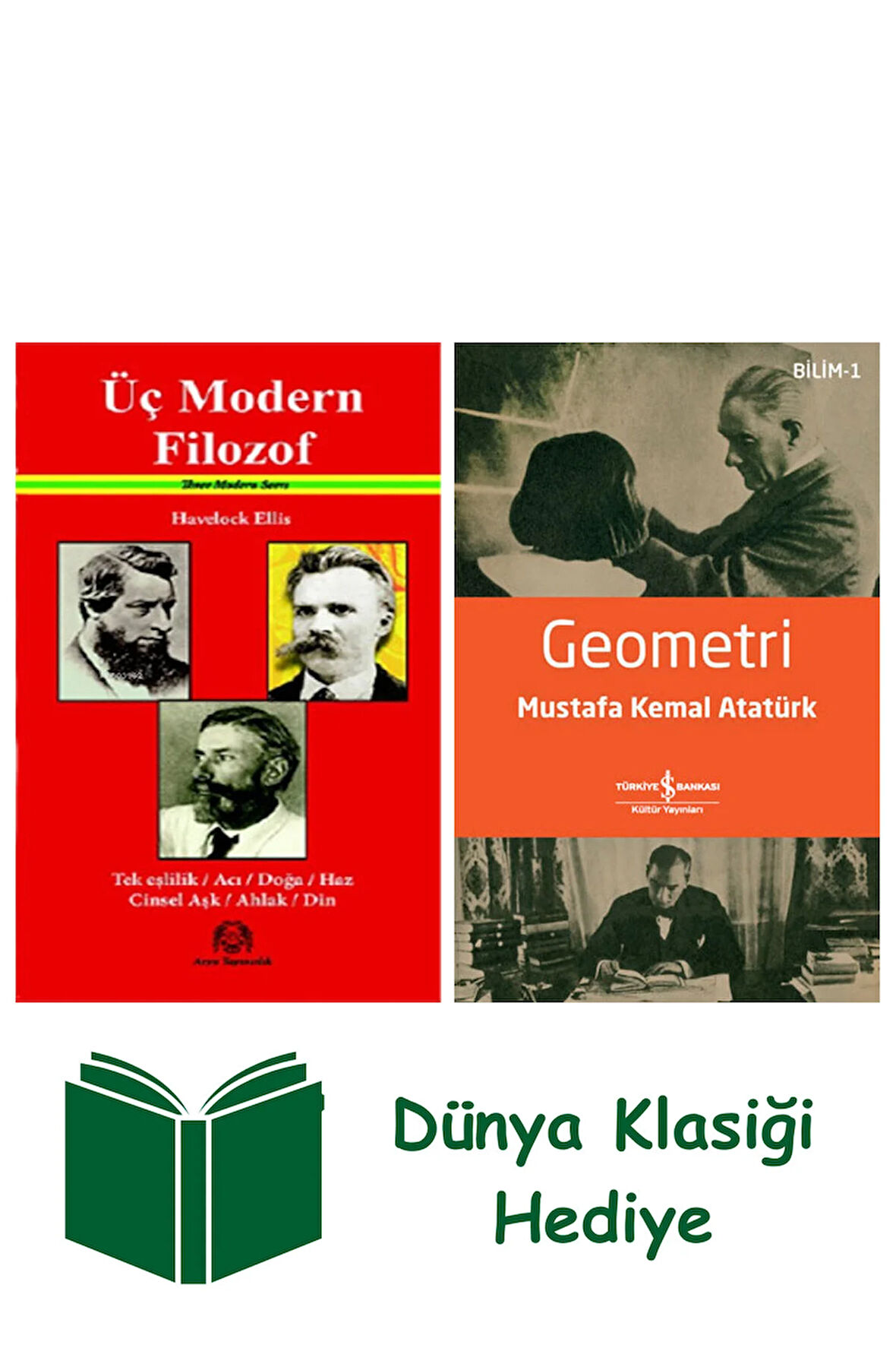 Üç Modern Filozof + Geometri + Dünya Klasiği Hediye