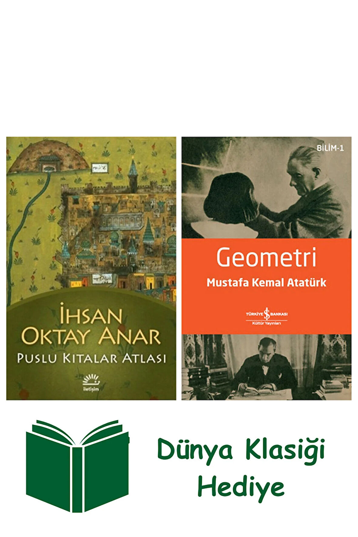 Puslu Kıtalar Atlası + Geometri + Dünya Klasiği Hediye
