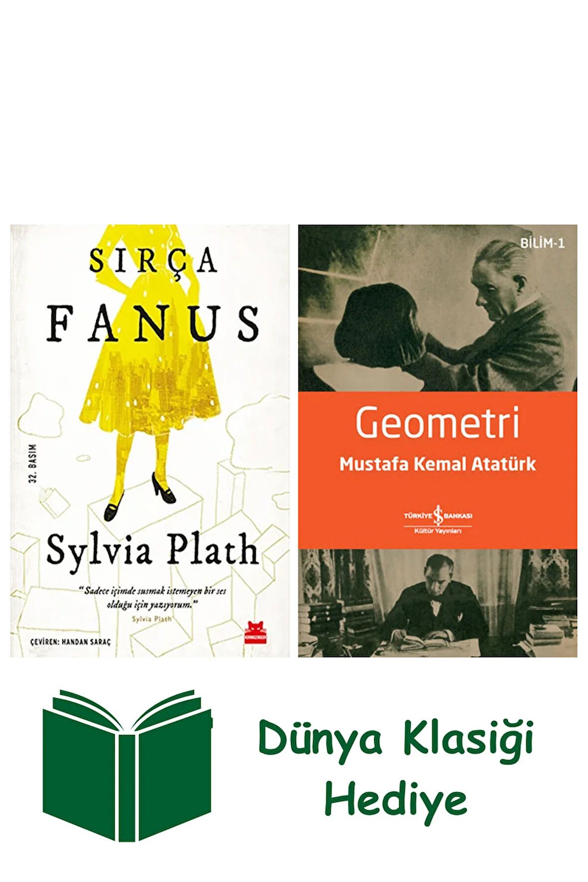 Sırça Fanus + Geometri + Dünya Klasiği Hediye