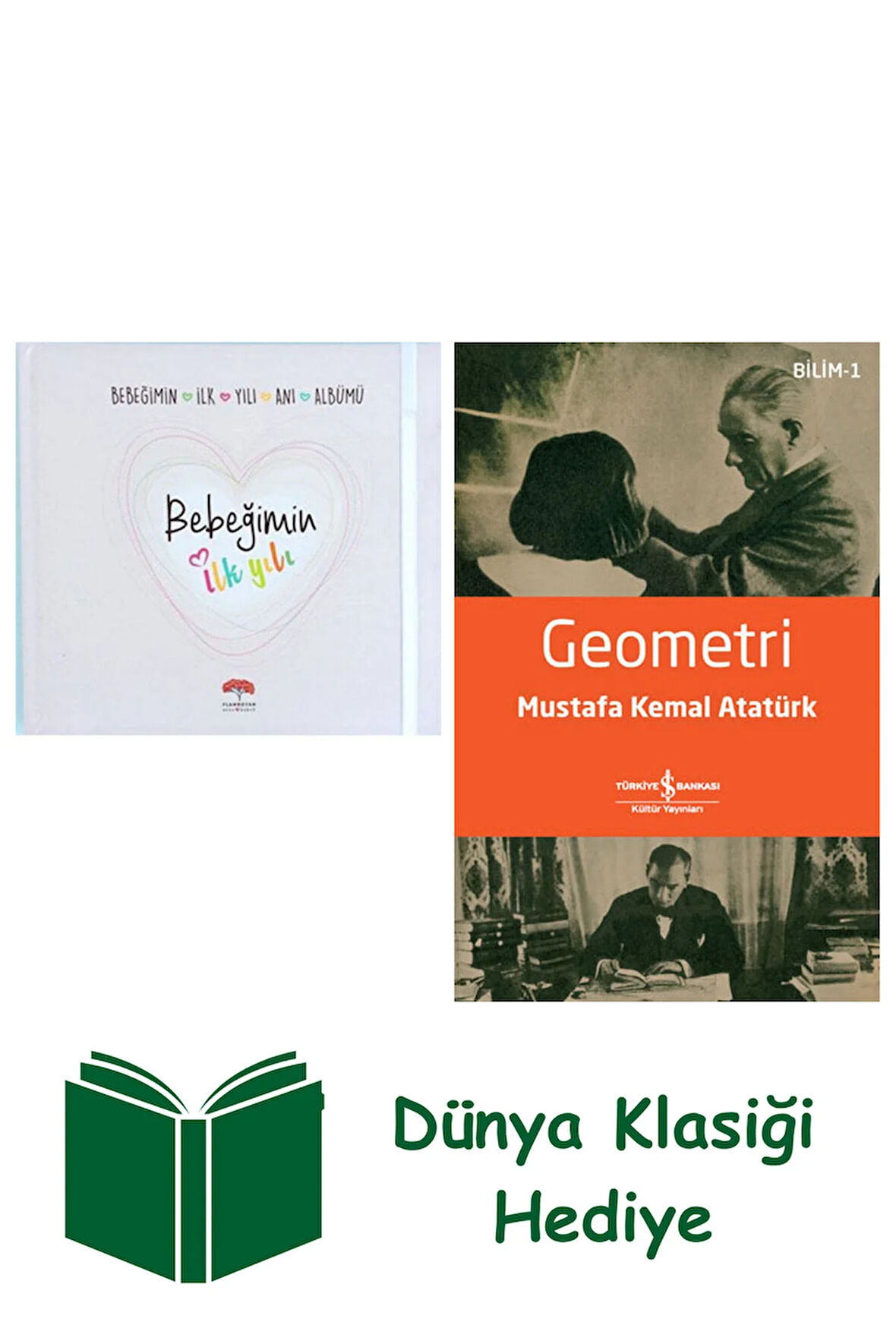 Bebeğimin İlk Yılı Anı Albümü (Ciltli) + Geometri + Dünya Klasiği Hediye
