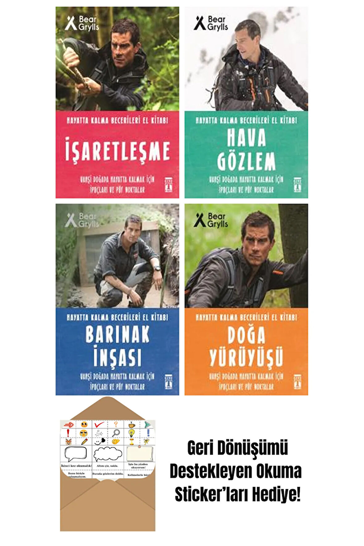 Bear Grylls 4 Kitap Seti + Okuma Sticker'ları