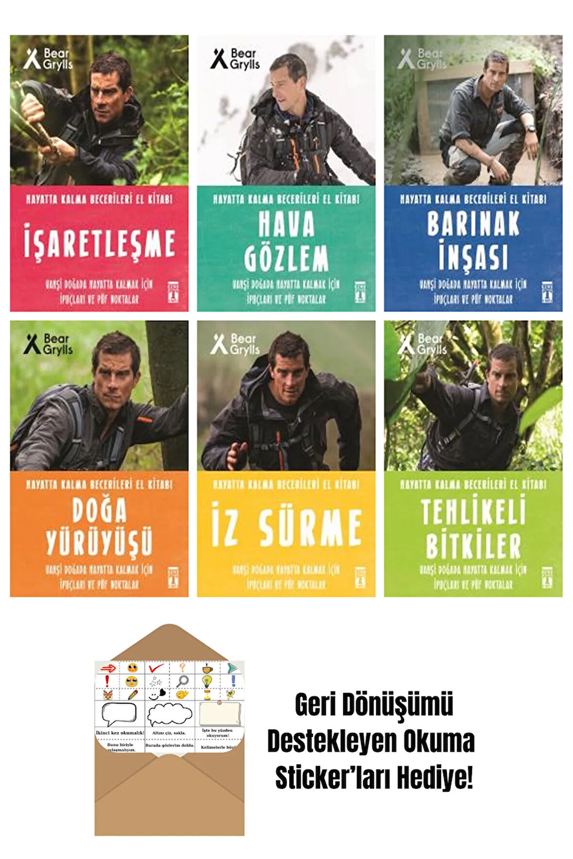 Bear Grylls 6 Kitap Seti + Okuma Sticker'ları