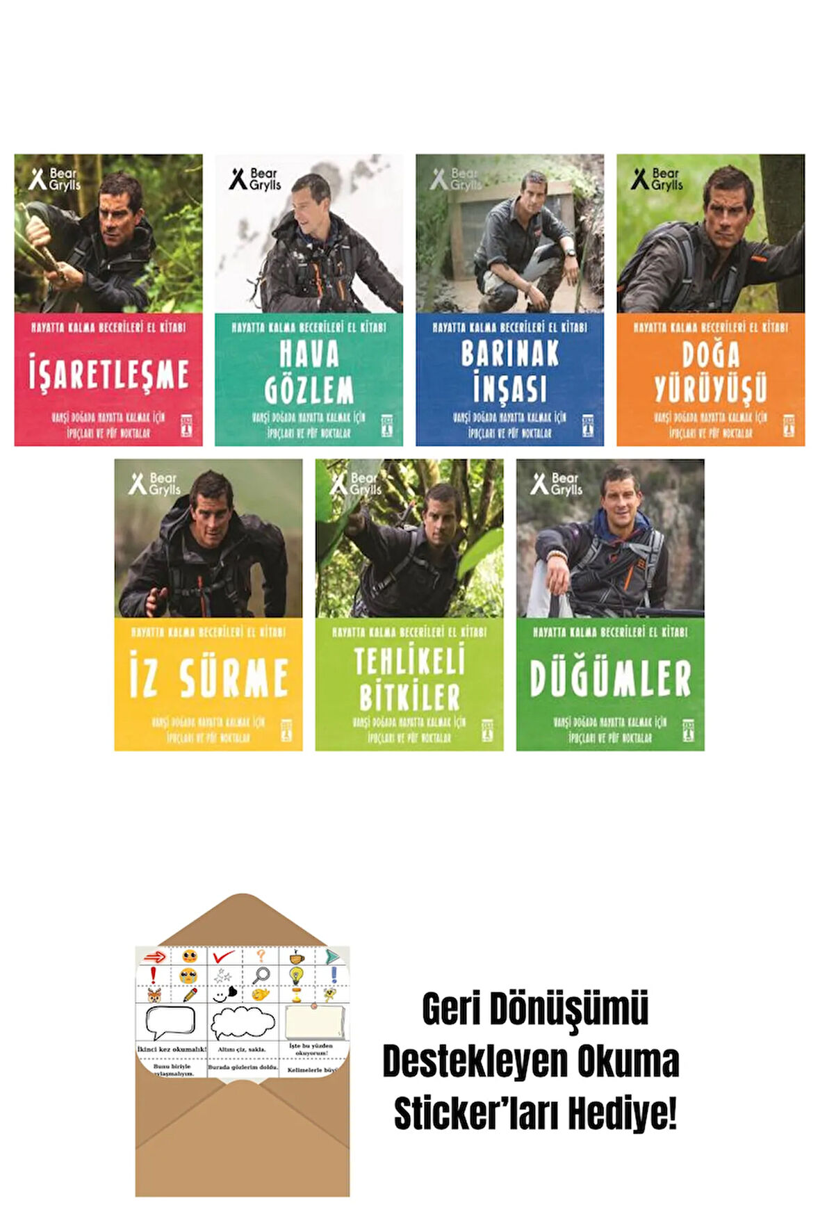 Bear Grylls 7 Kitap Seti + Okuma Sticker'ları