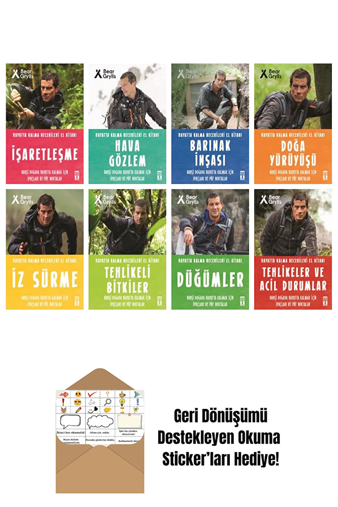 Bear Grylls 8 Kitap Seti + Okuma Sticker'ları
