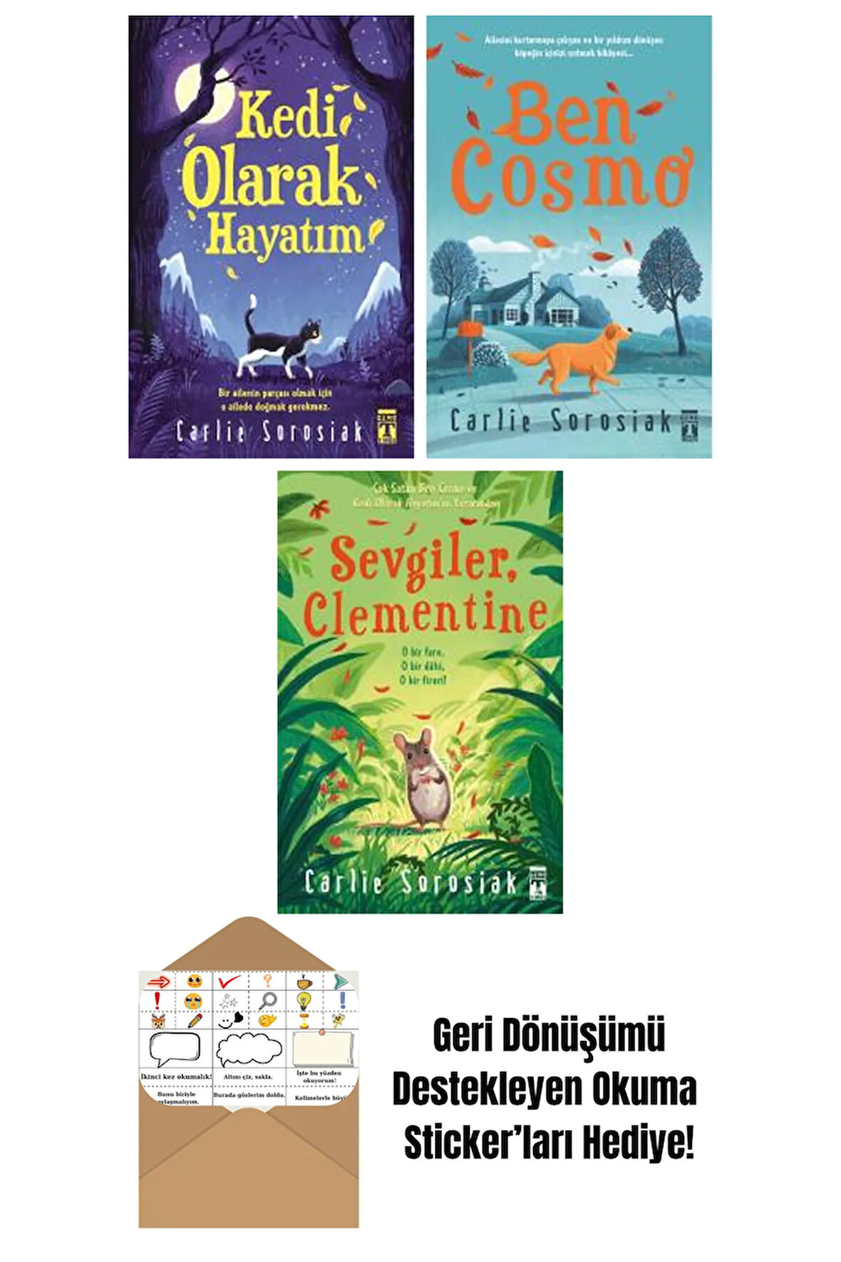 Carlie Sorosiak 3 Kitap Seti + Okuma Sticker'ları