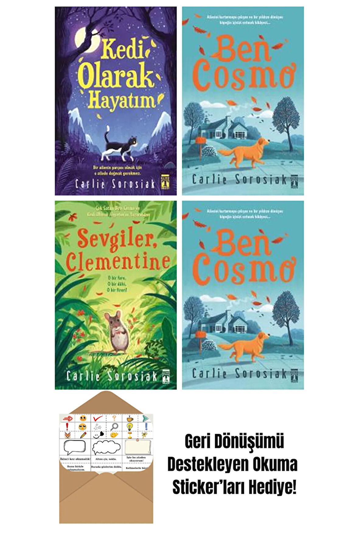 Carlie Sorosiak 4 Kitap Seti + Okuma Sticker'ları