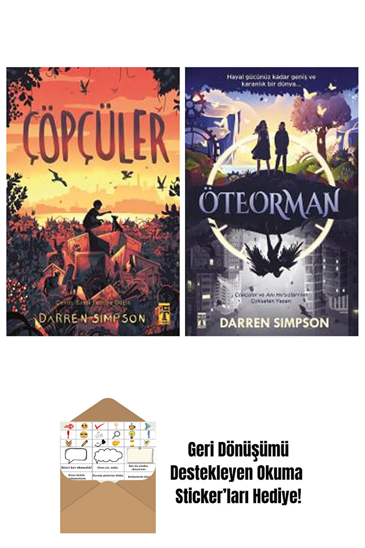 Darren Simpson 2 Kitap Seti + Okuma Sticker'ları