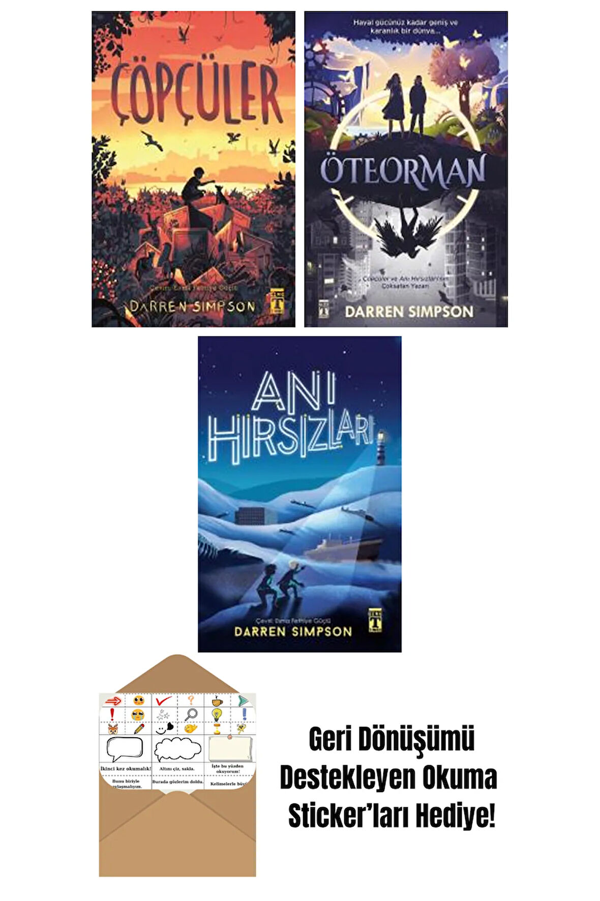 Darren Simpson 3 Kitap Seti + Okuma Sticker'ları