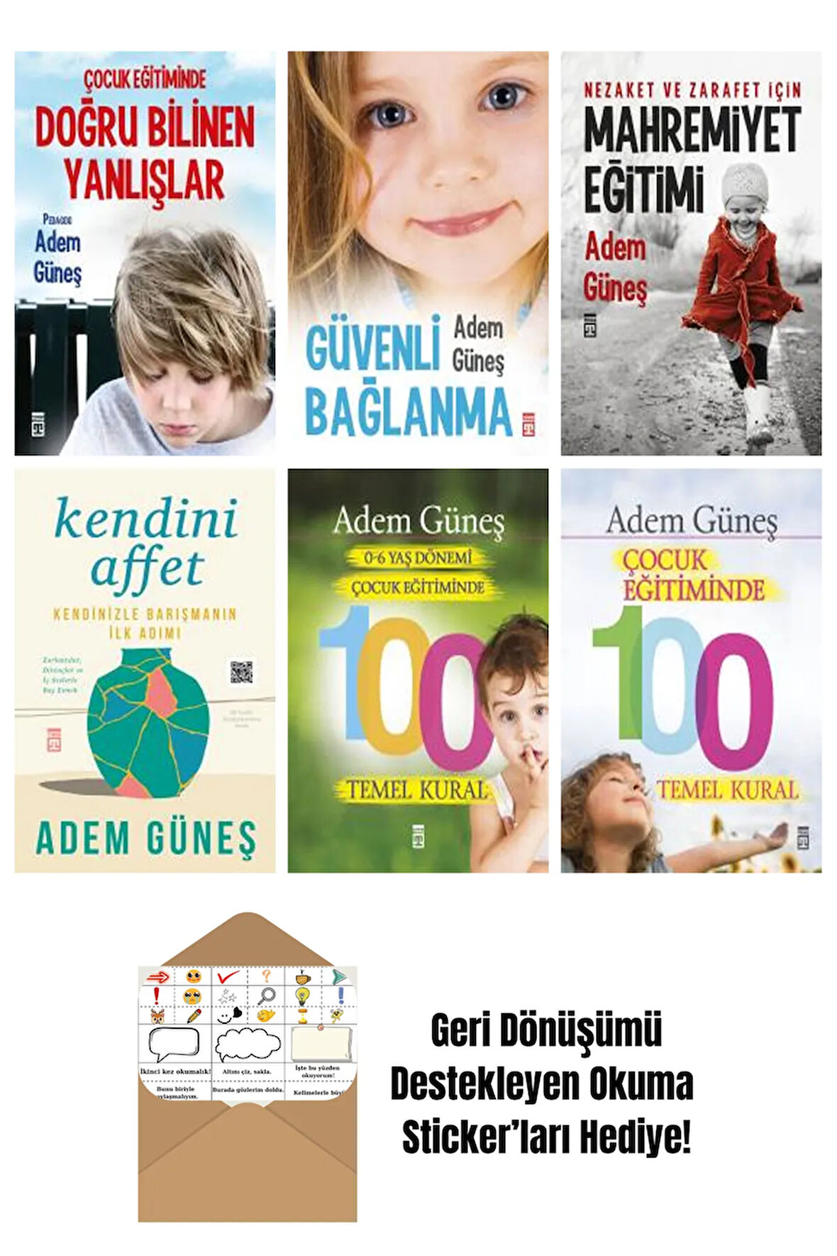 Adem Güneş 6 Kitap Seti + Okuma Sticker'ları