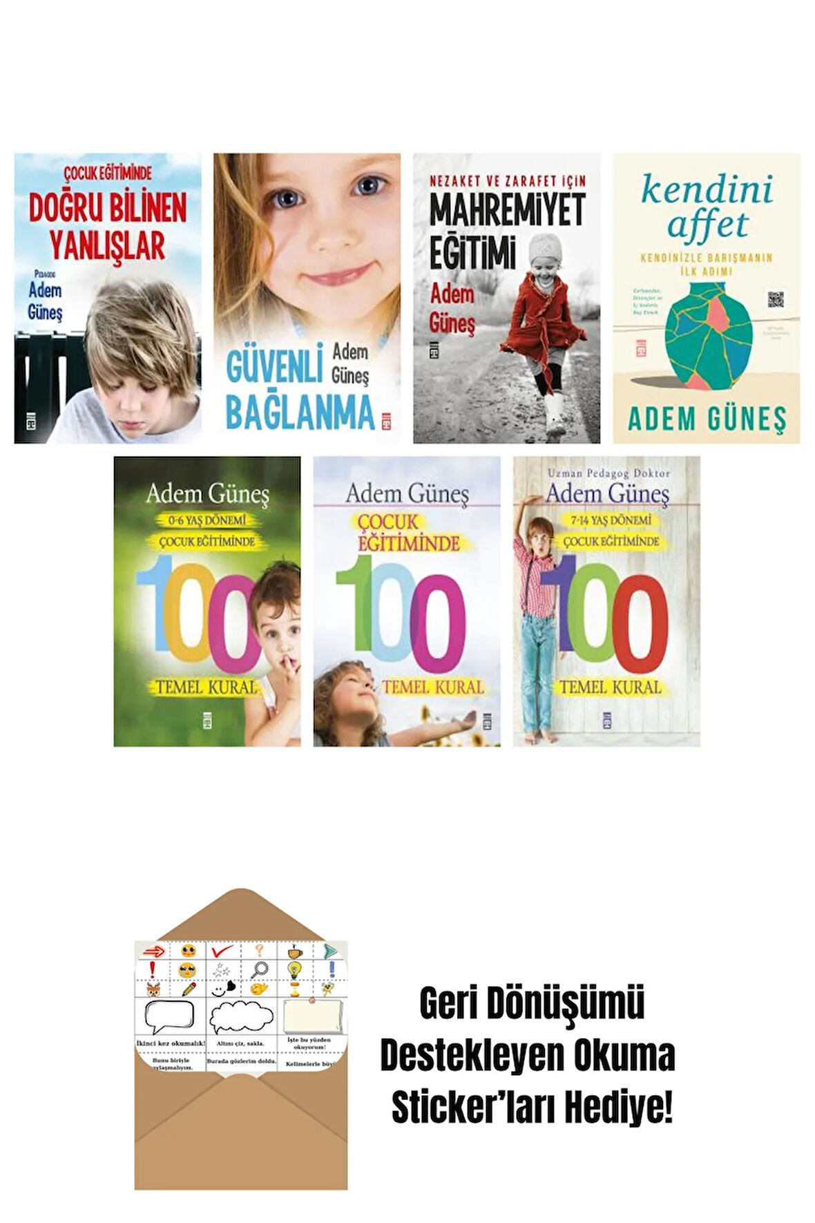 Adem Güneş 7 Kitap Seti + Okuma Sticker'ları