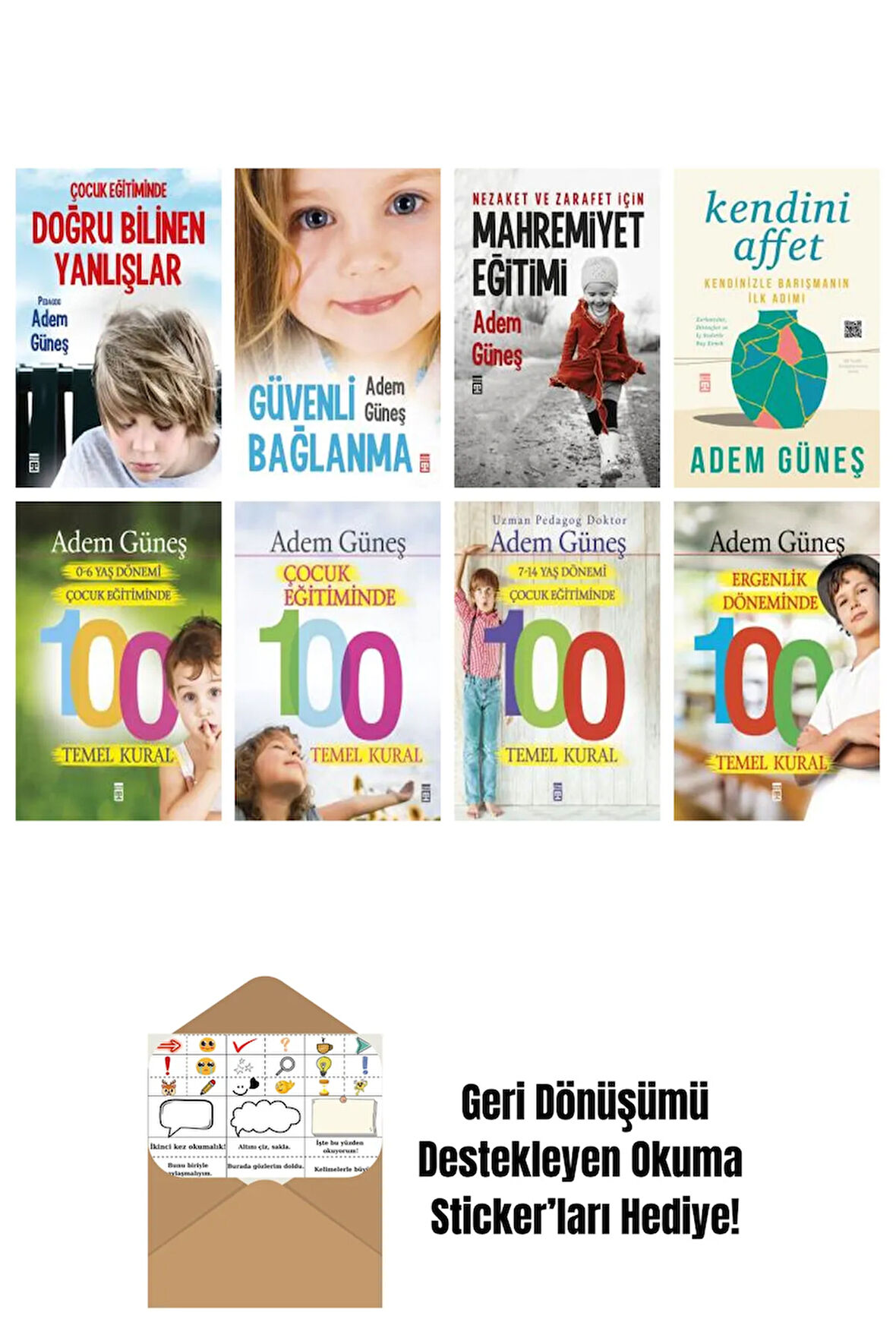 Adem Güneş 8 Kitap Seti + Okuma Sticker'ları