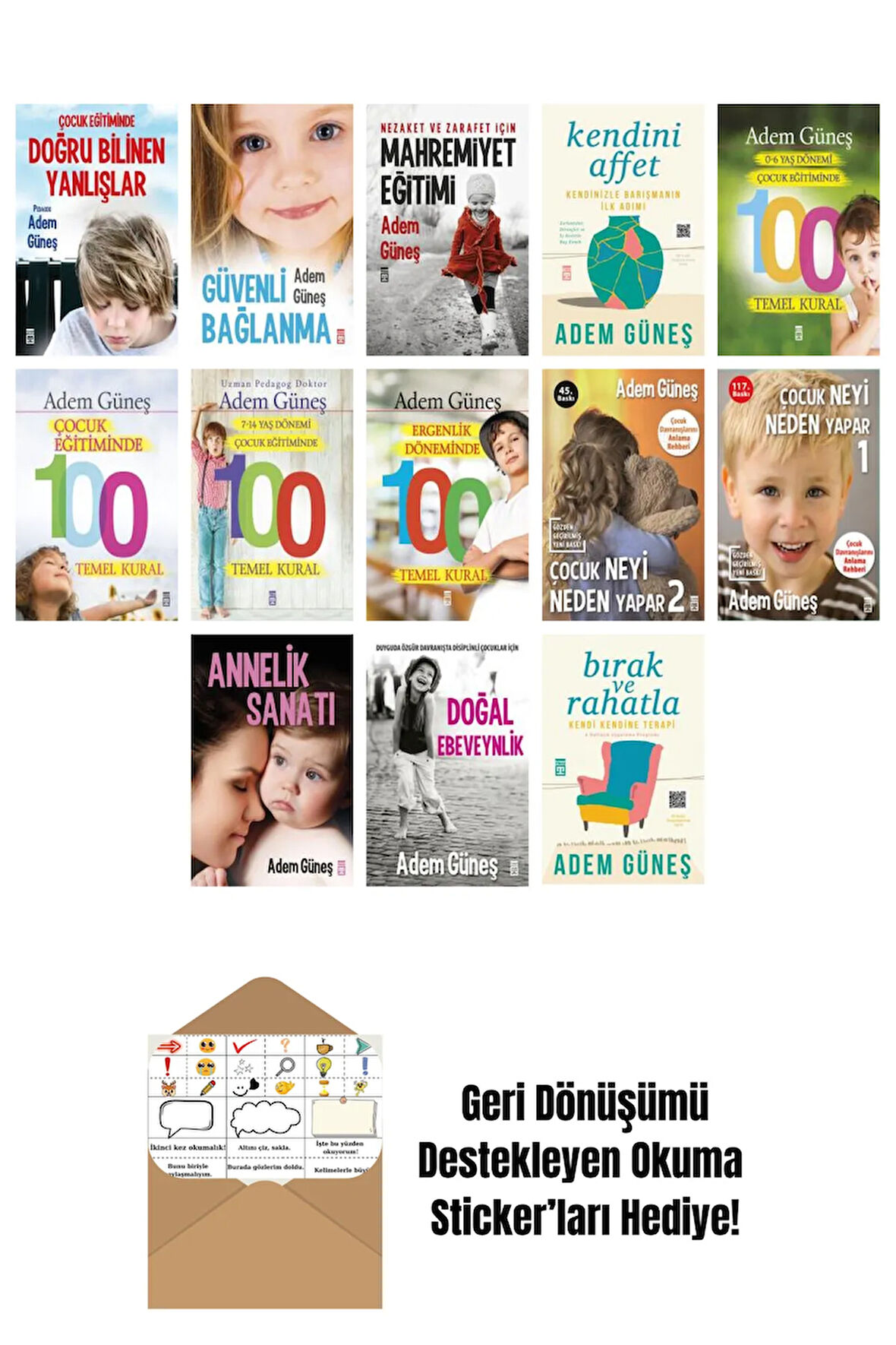 Adem Güneş 13 Kitap Seti + Okuma Sticker'ları